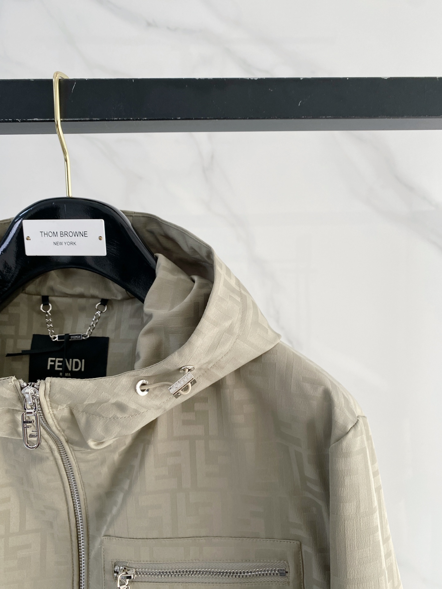 Fendi Jacket Black Hooded S