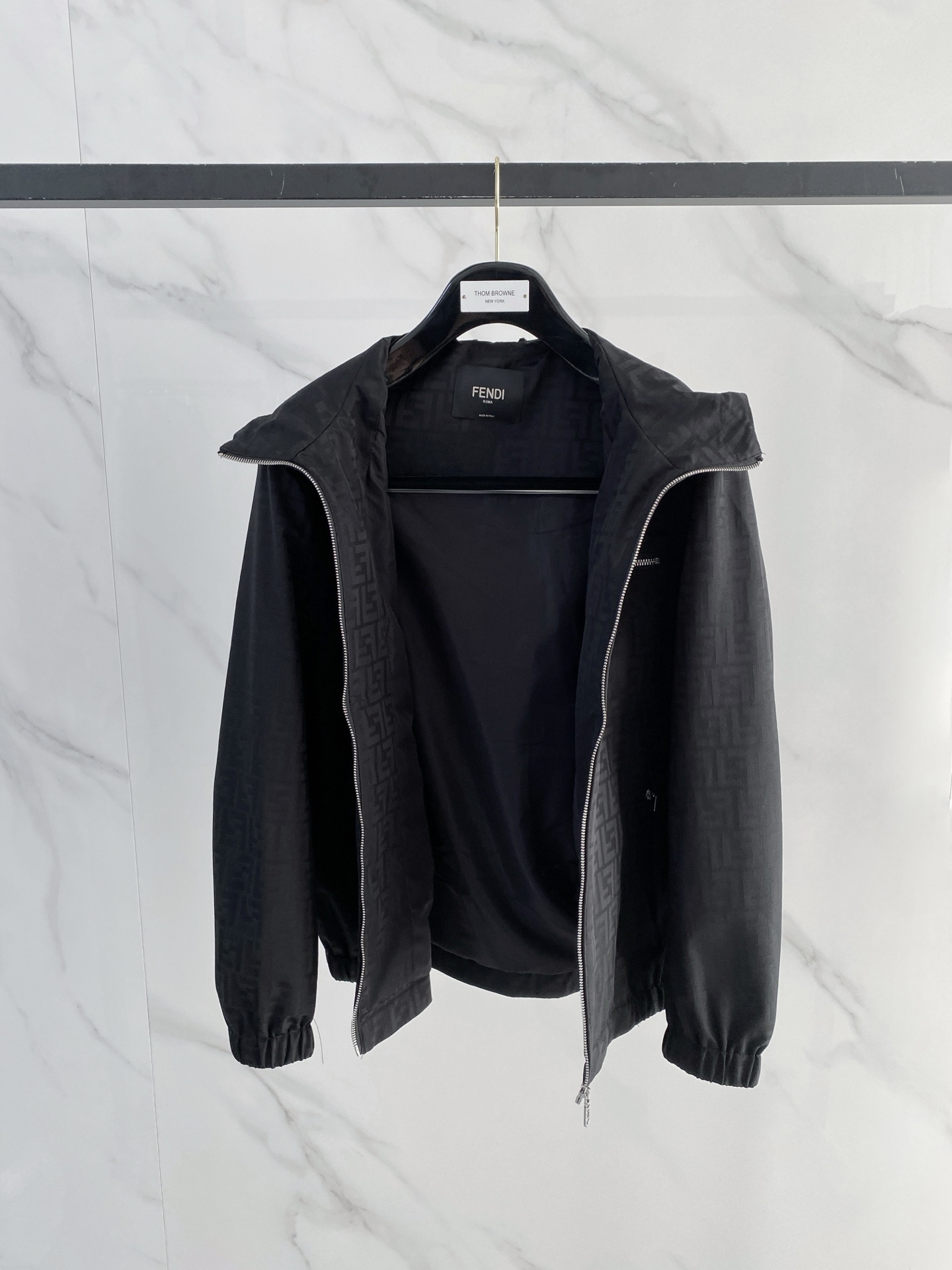 Fendi Jacket Black Hooded S