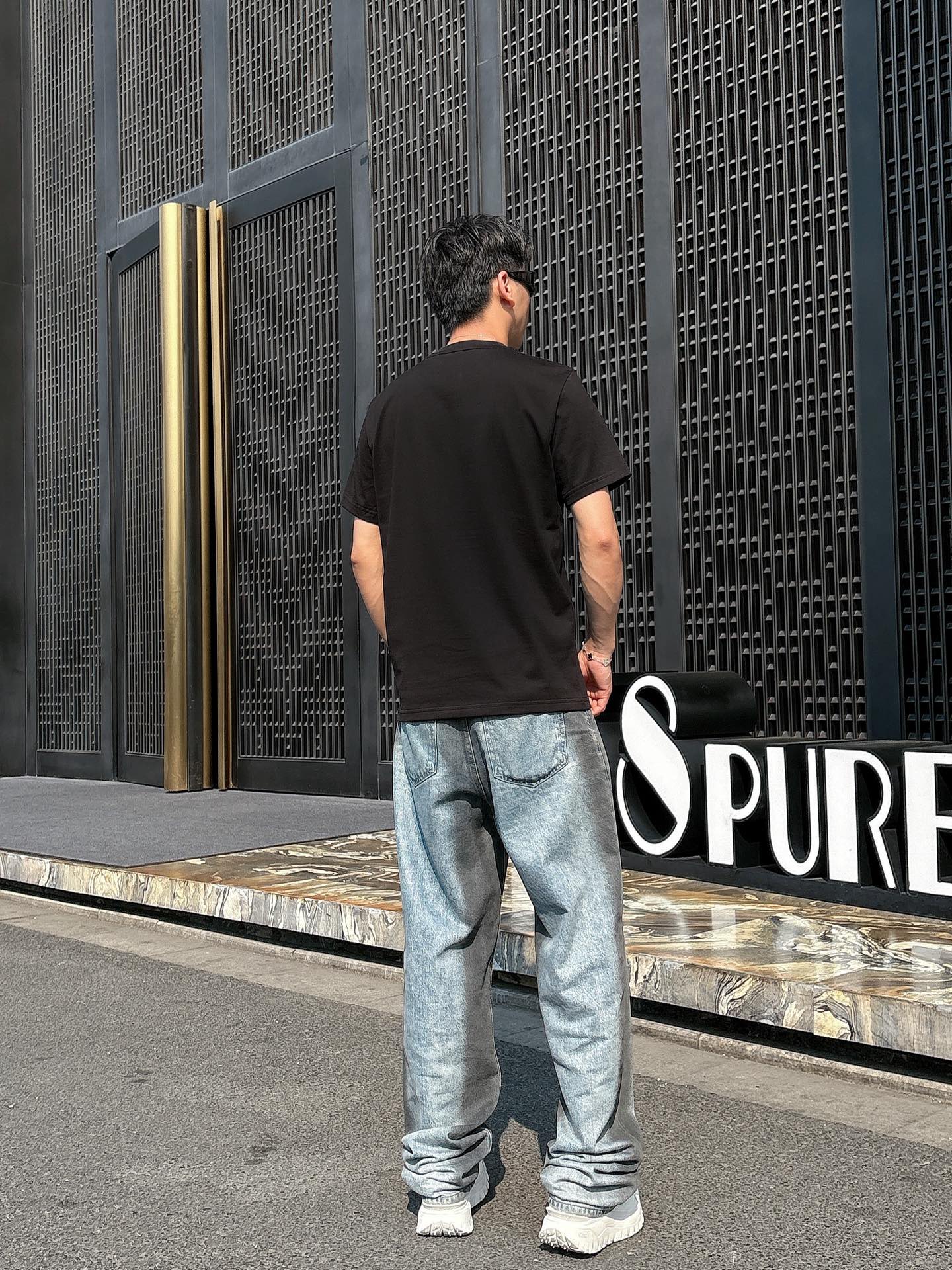 Burberry Couple Basic Clothing Cotton Black Loose Fit S-l-xl