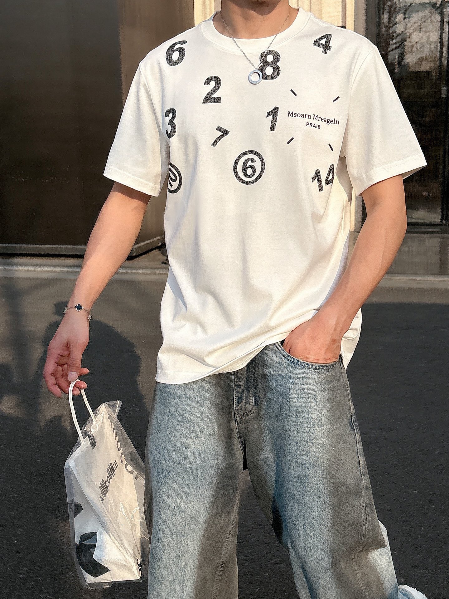 Maison Margiela Couple Basic Clothing Cotton Black Loose Fit S-l-xl