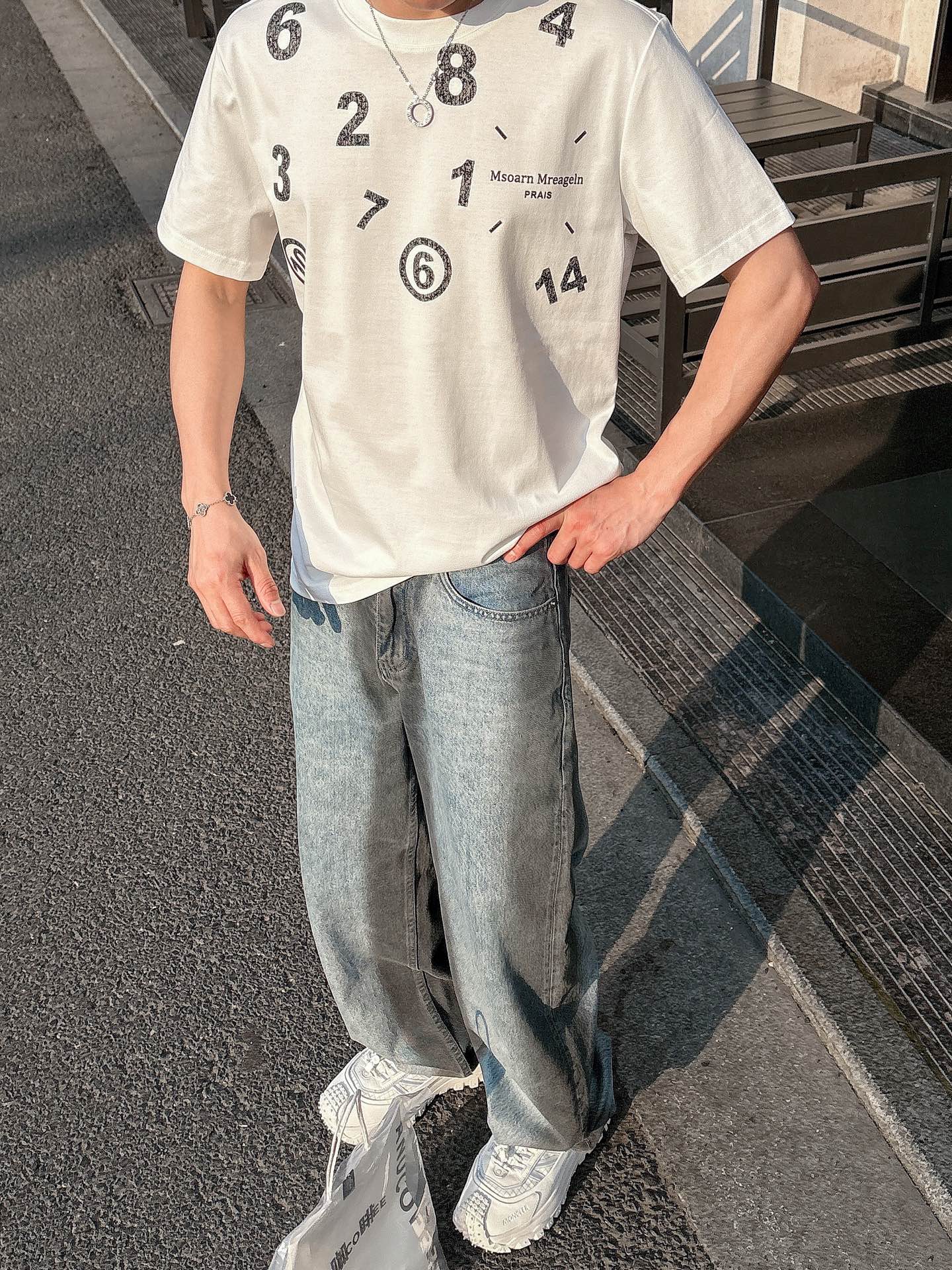 Maison Margiela Couple Basic Clothing Cotton Black Loose Fit S-l-xl