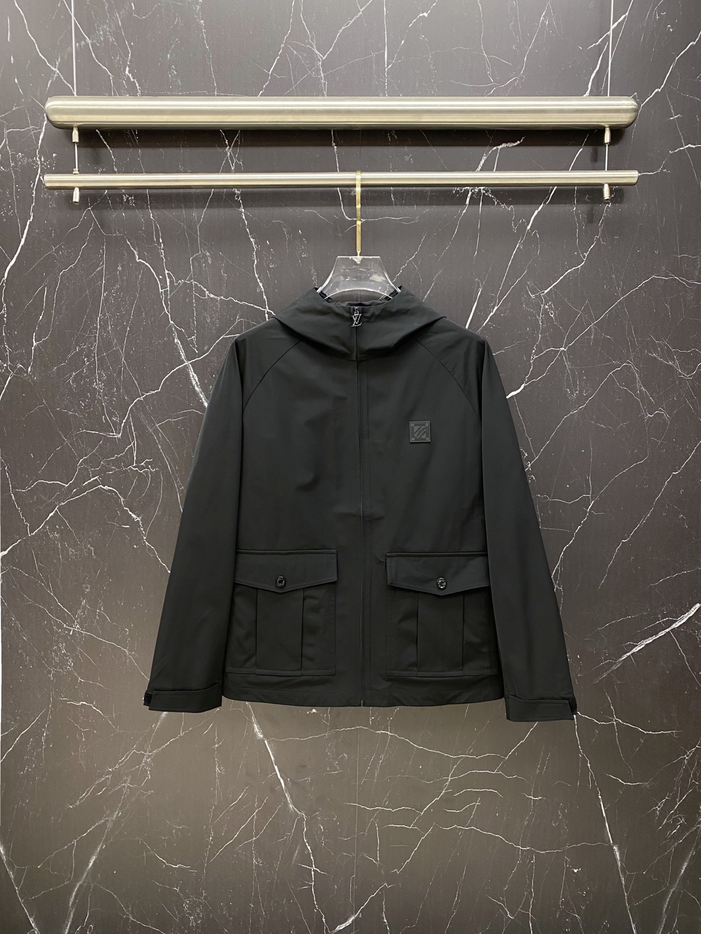 Louis Vuitton Jacket Black Hooded S-l