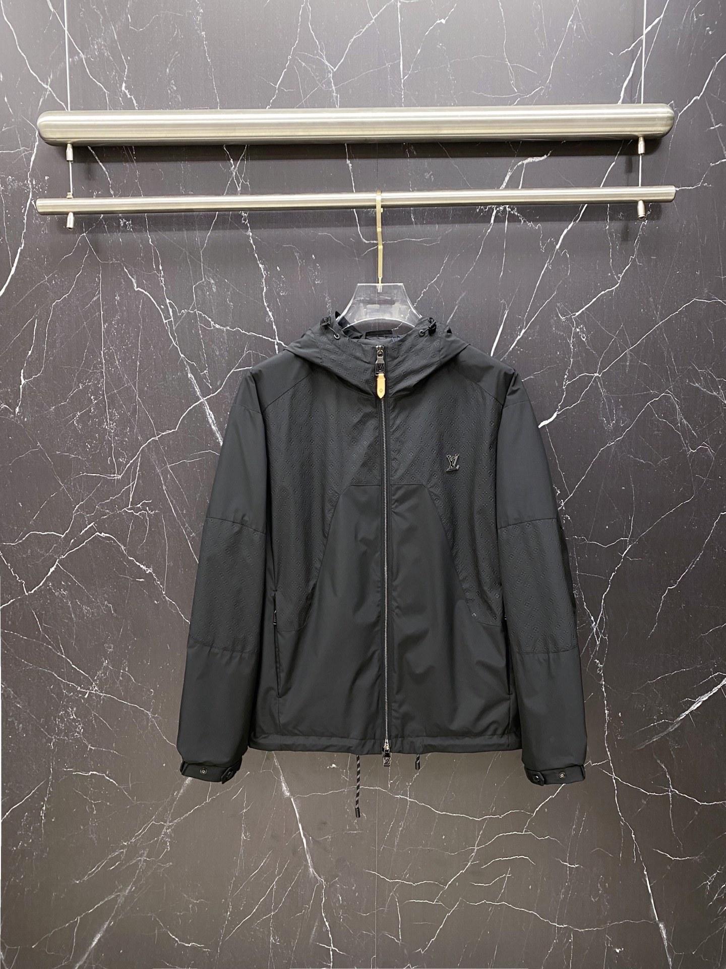 Louis Vuitton Jacket Black Hooded S-l