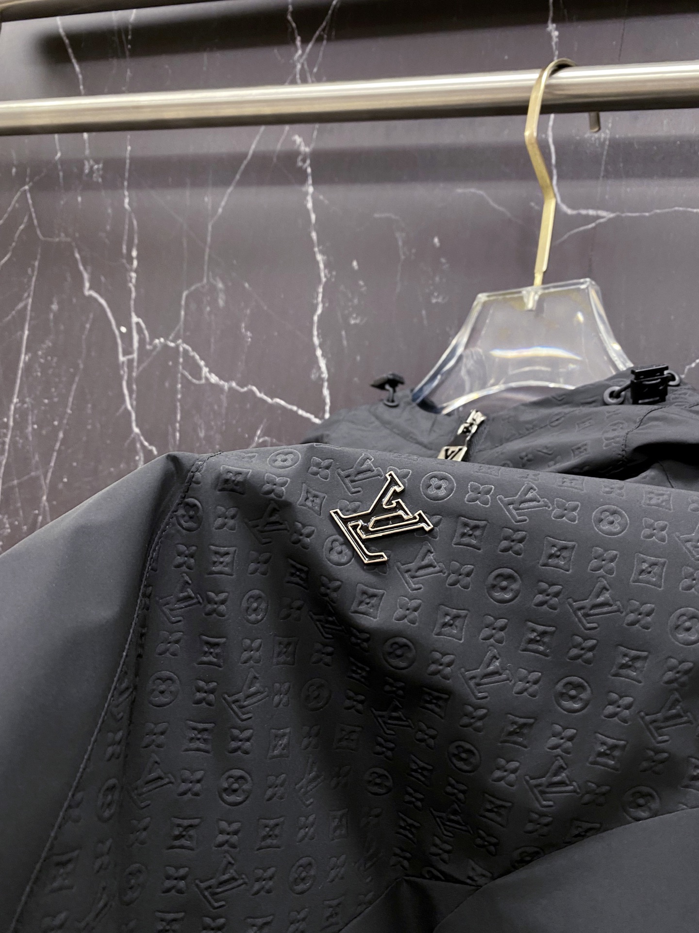 Louis Vuitton Jacket Black Hooded S-l