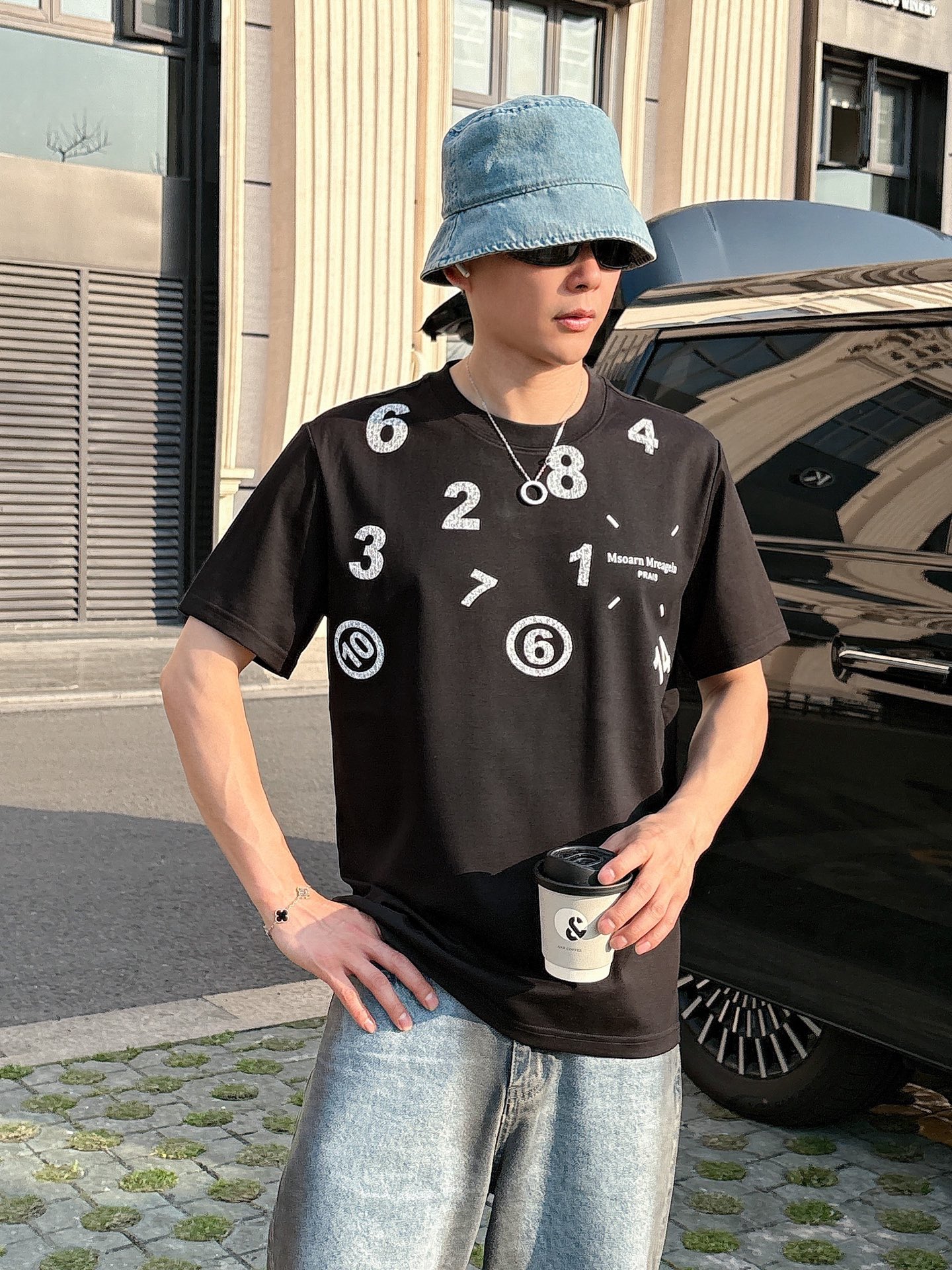 Maison Margiela Couple Basic Clothing Cotton Black Loose Fit S-l-xl