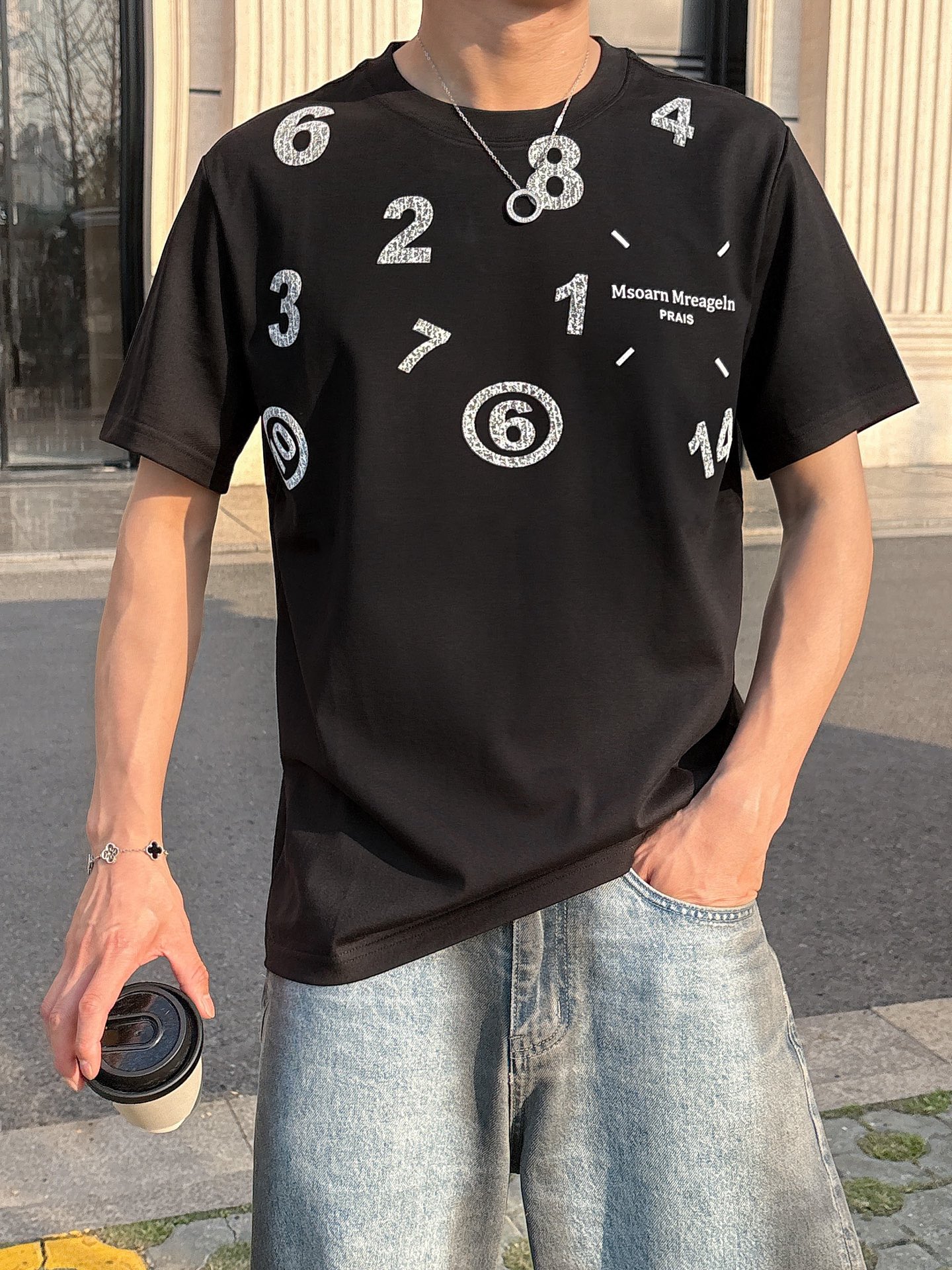Maison Margiela Couple Basic Clothing Cotton Black Loose Fit S-l-xl