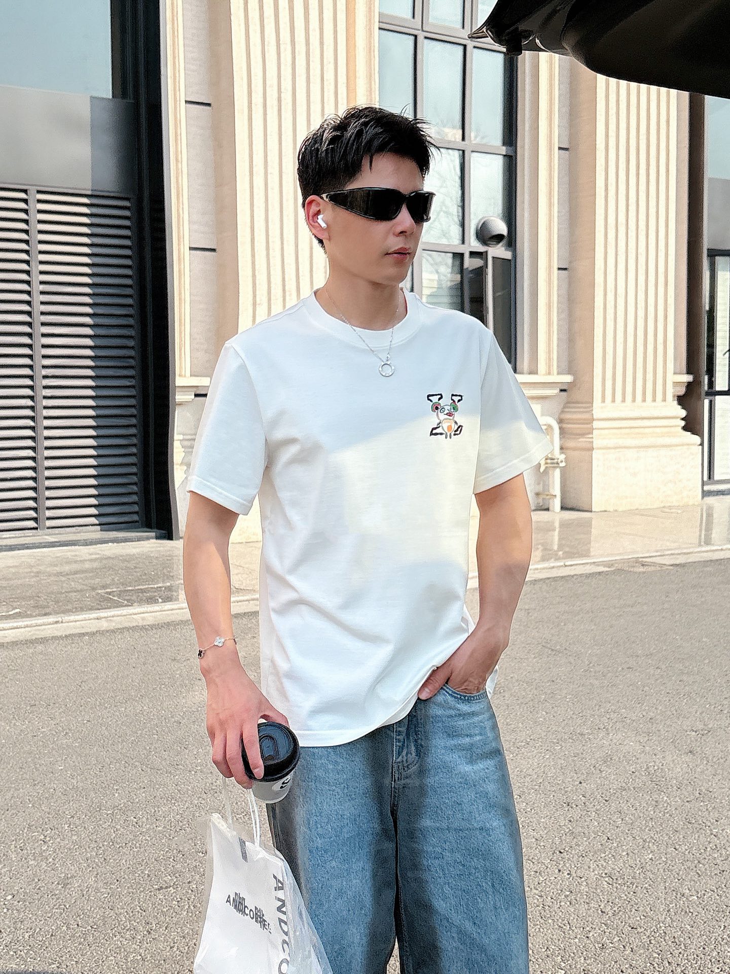 Louis Vuitton Couple Basic Clothing Cotton Black Loose Fit S-l-xl