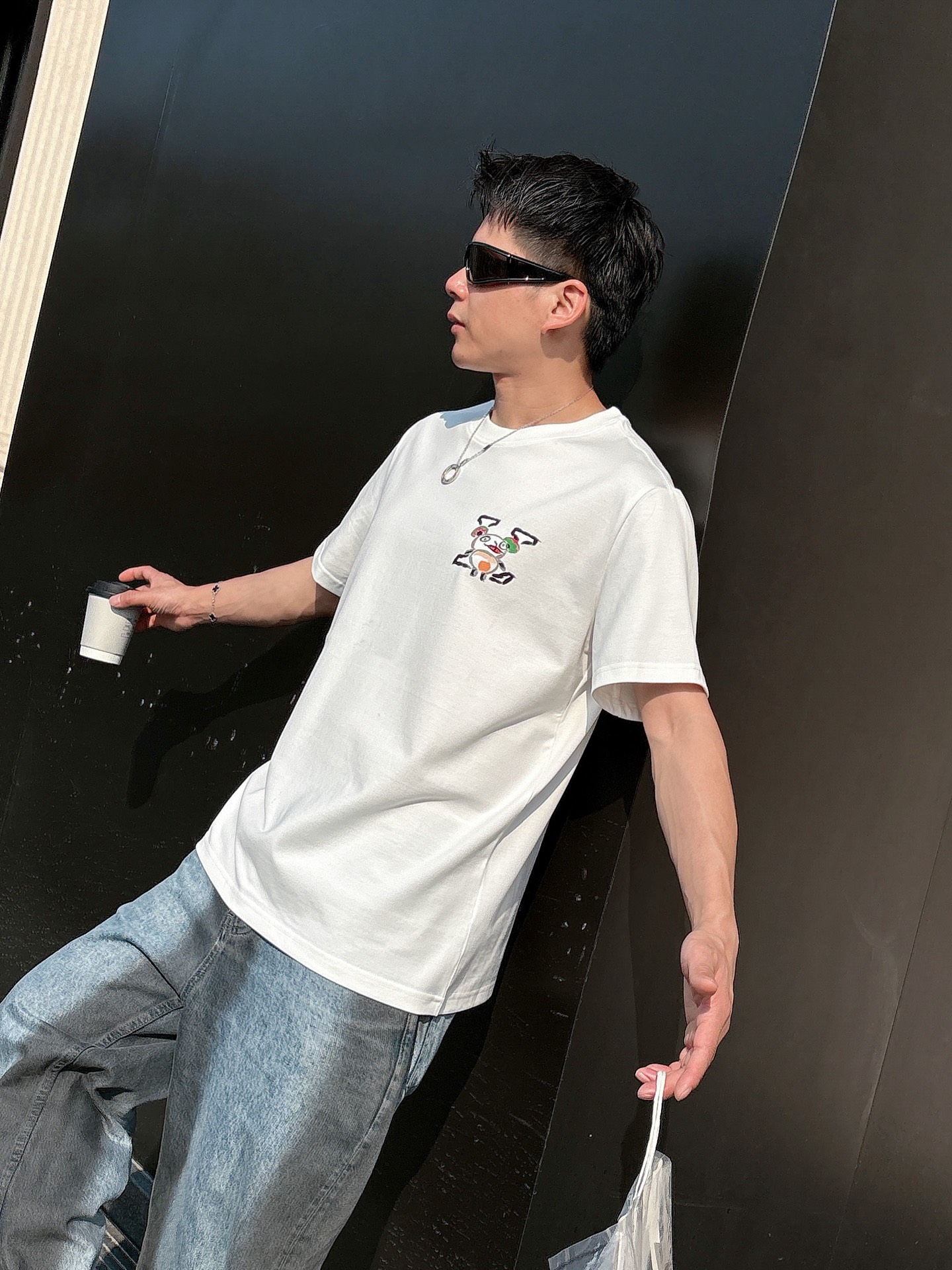 Louis Vuitton Couple Basic Clothing Cotton Black Loose Fit S-l-xl