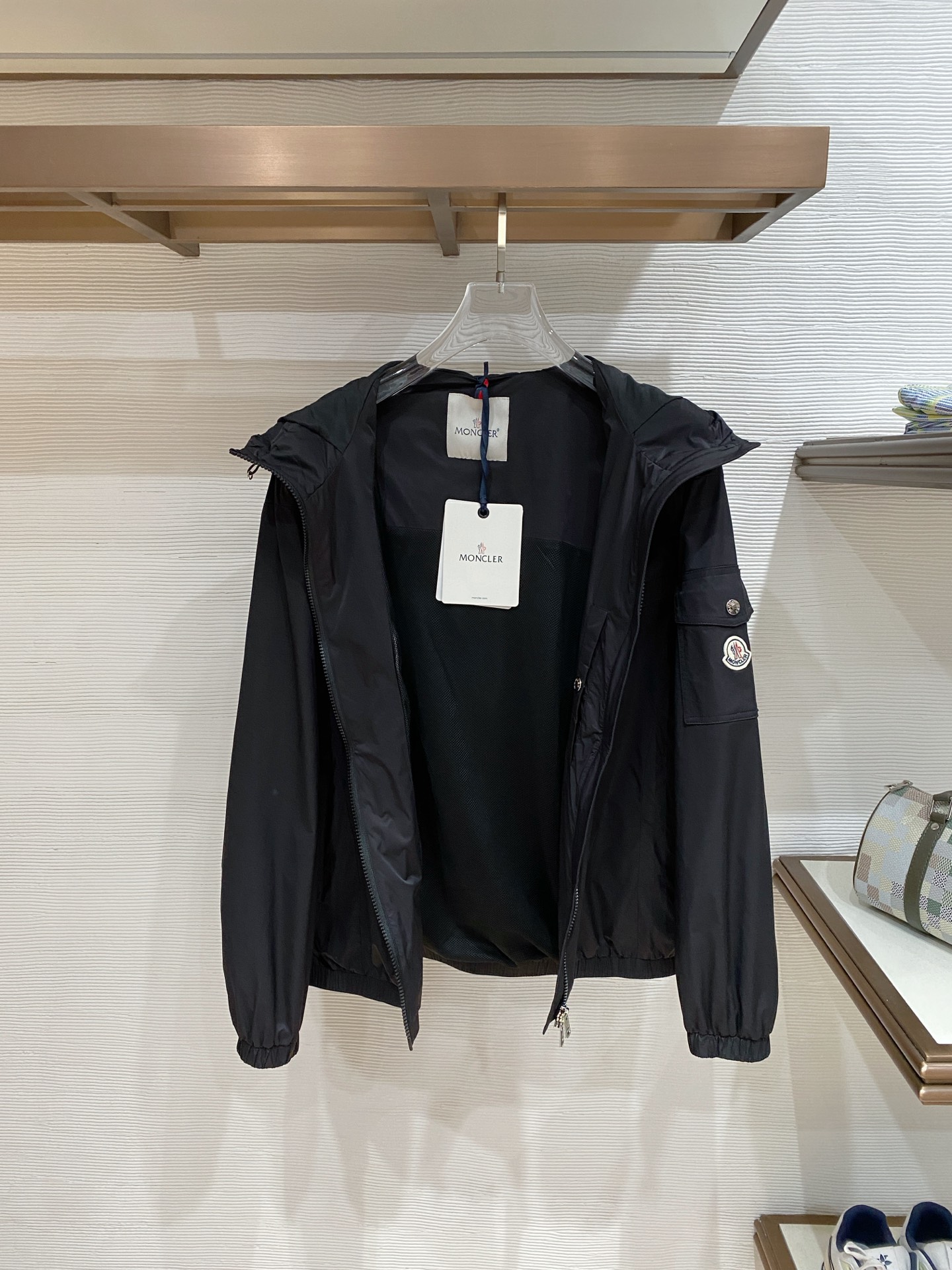 Moncler Jacket Black Hooded S-m-l
