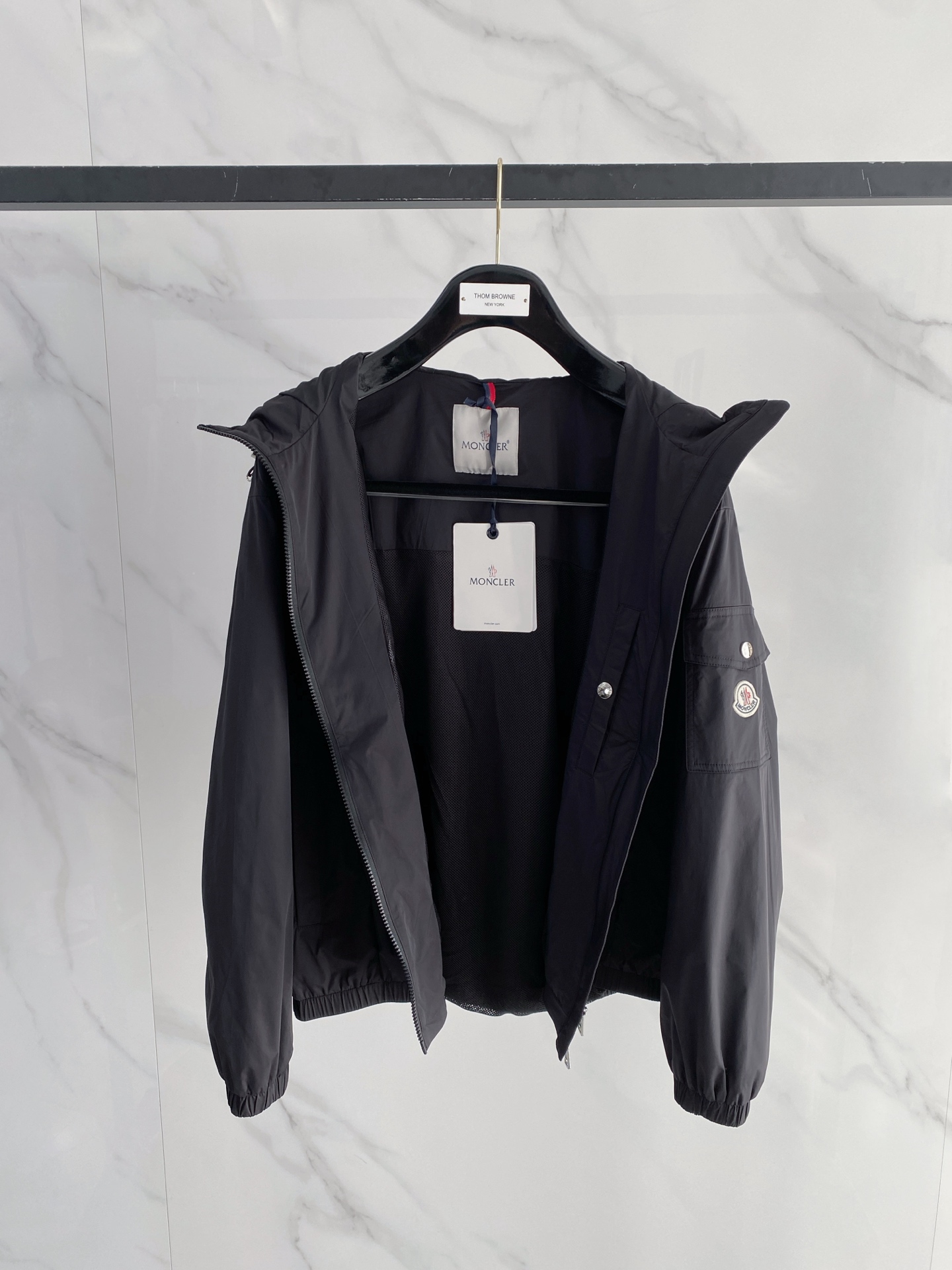 Moncler Jacket Black Hooded S-m-l