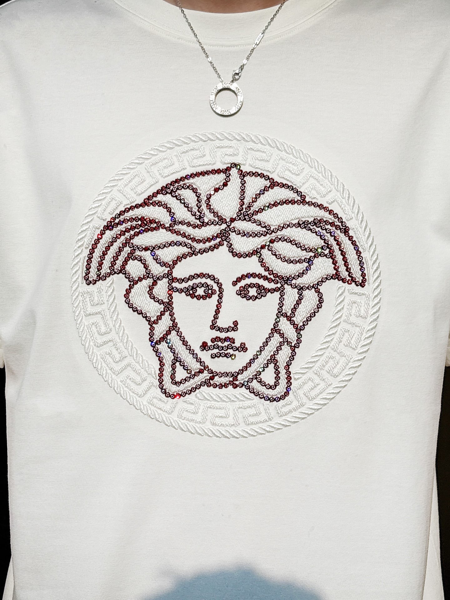 Versace Couple Basic Clothing Cotton Black Loose Fit S-l-xl