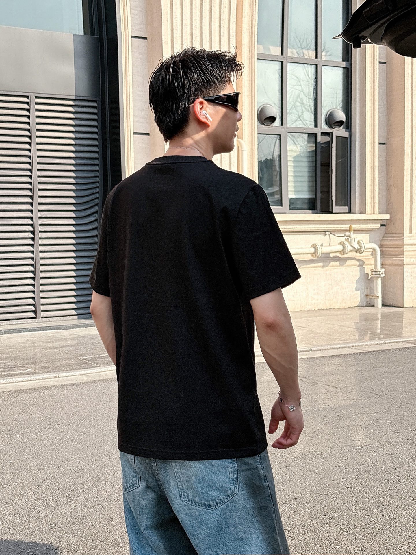 Versace Couple Basic Clothing Cotton Black Loose Fit S-l-xl