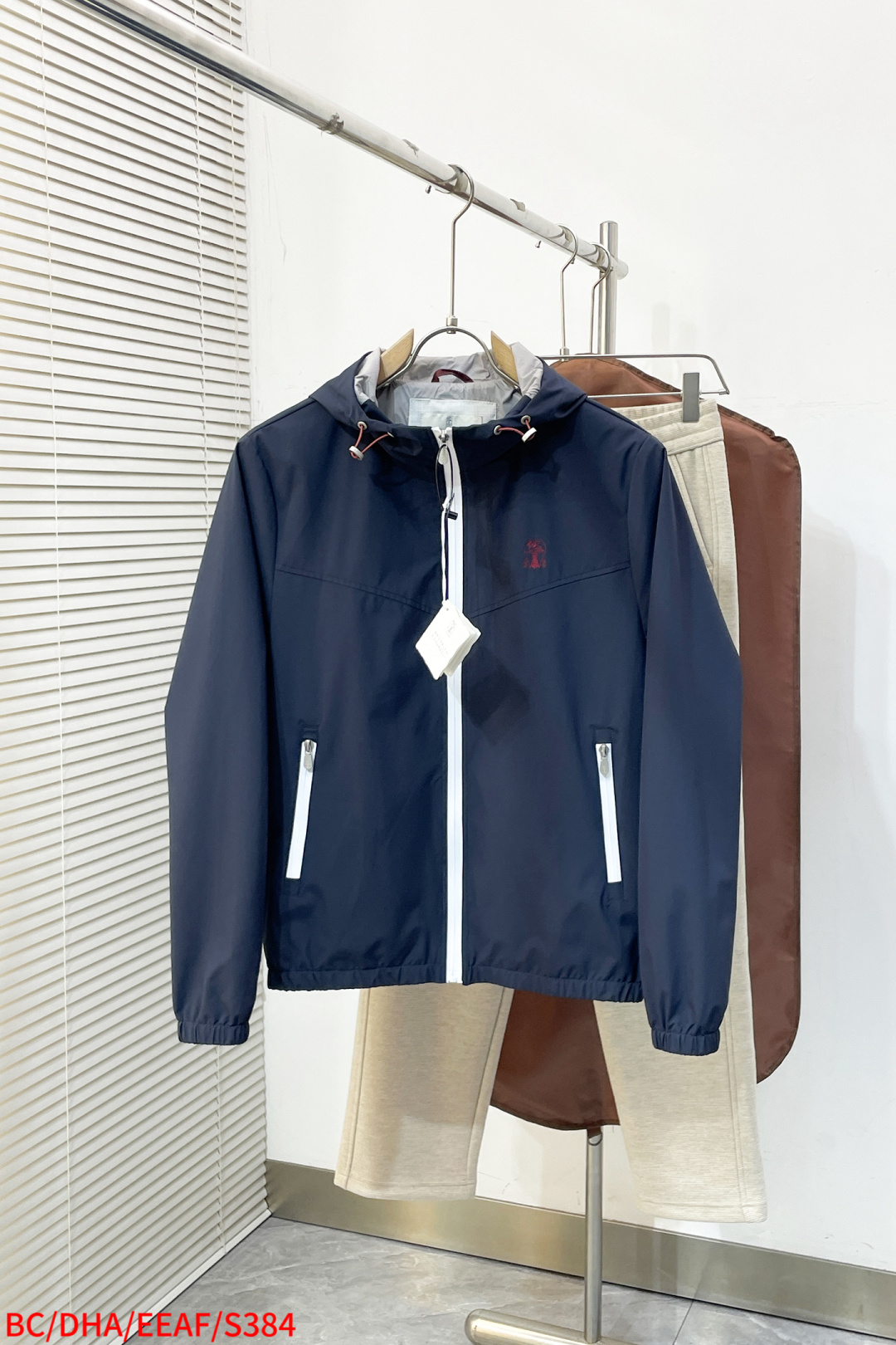 Brunello Cucinelli Male Basic Clothing Cotton Gray Hooded S-m-xl