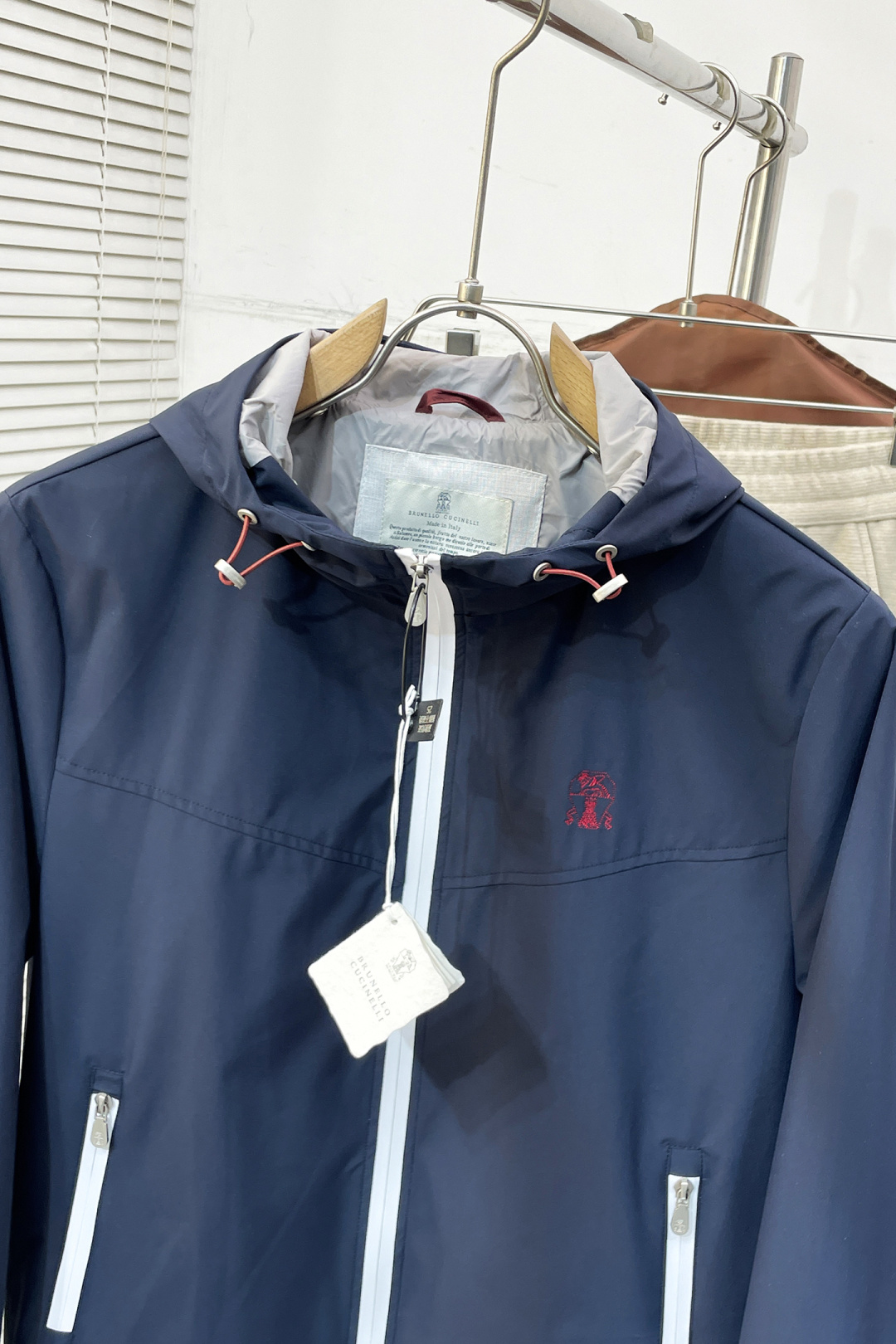 Brunello Cucinelli Male Basic Clothing Cotton Gray Hooded S-m-xl