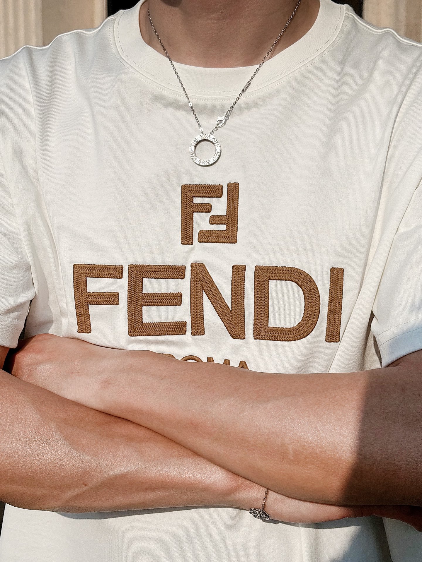 Fendi Couple Basic Clothing Cotton Black Loose Fit S-l-xl
