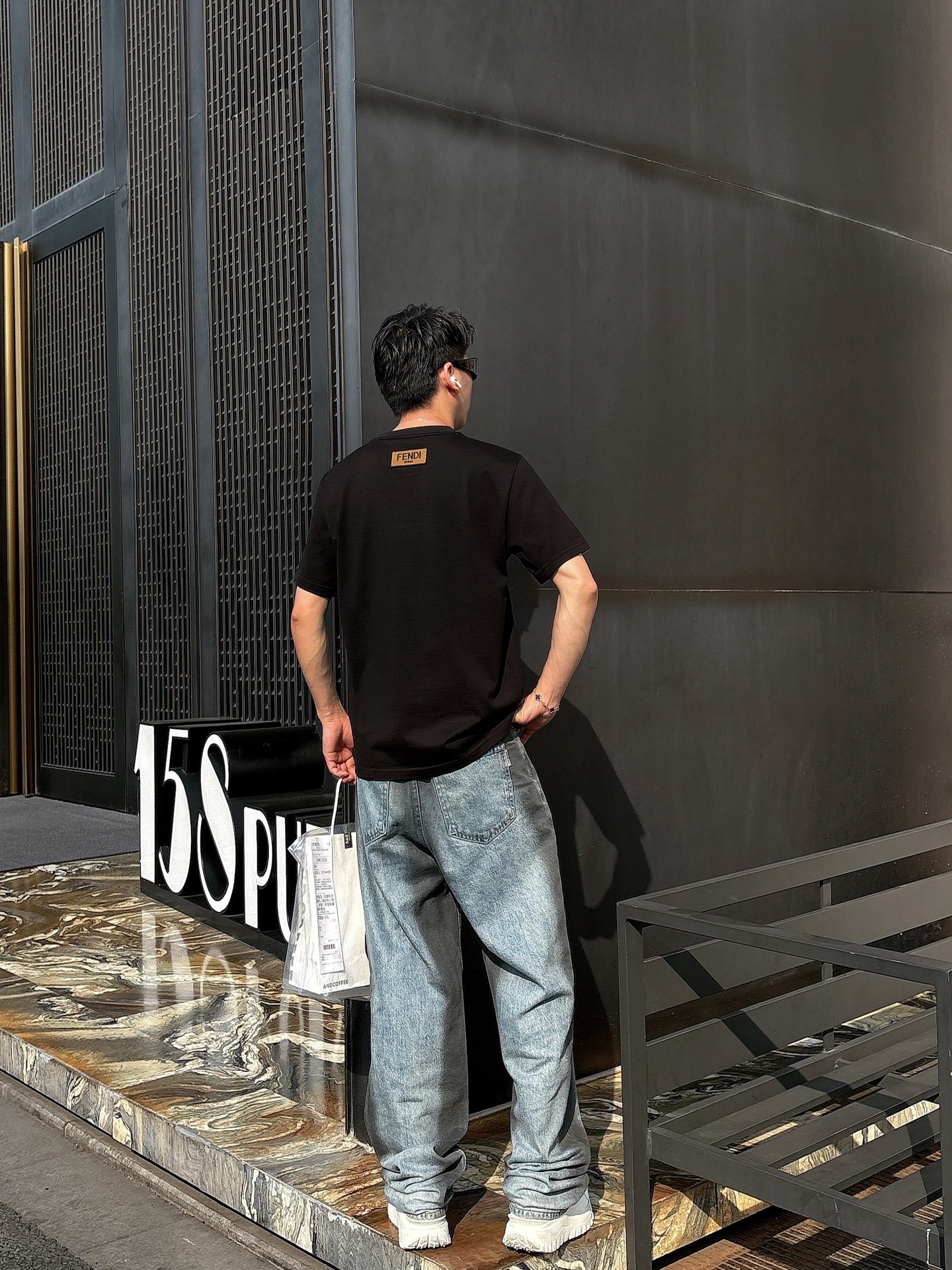 Fendi Couple Basic Clothing Cotton Black Loose Fit S-l-xl