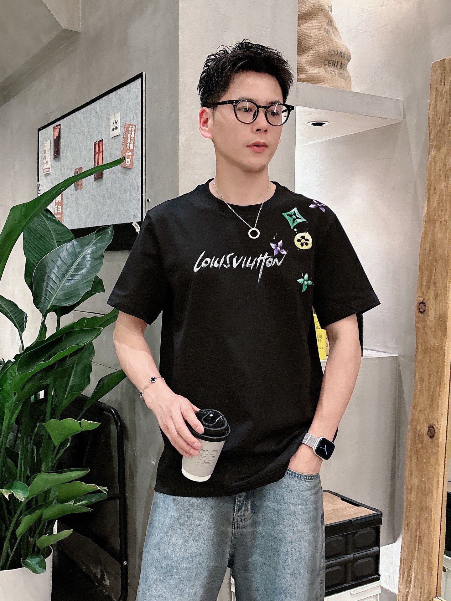 Louis Vuitton Male Basic Clothing Black S-m-l-xl