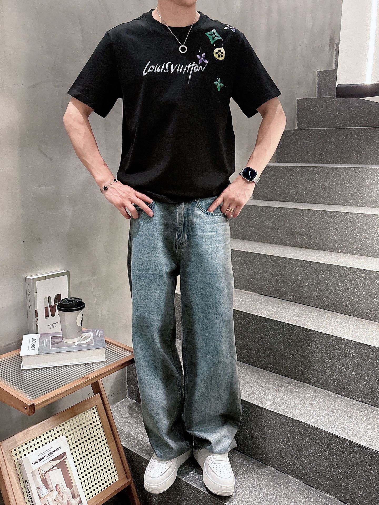 Louis Vuitton Male Basic Clothing Black S-m-l-xl