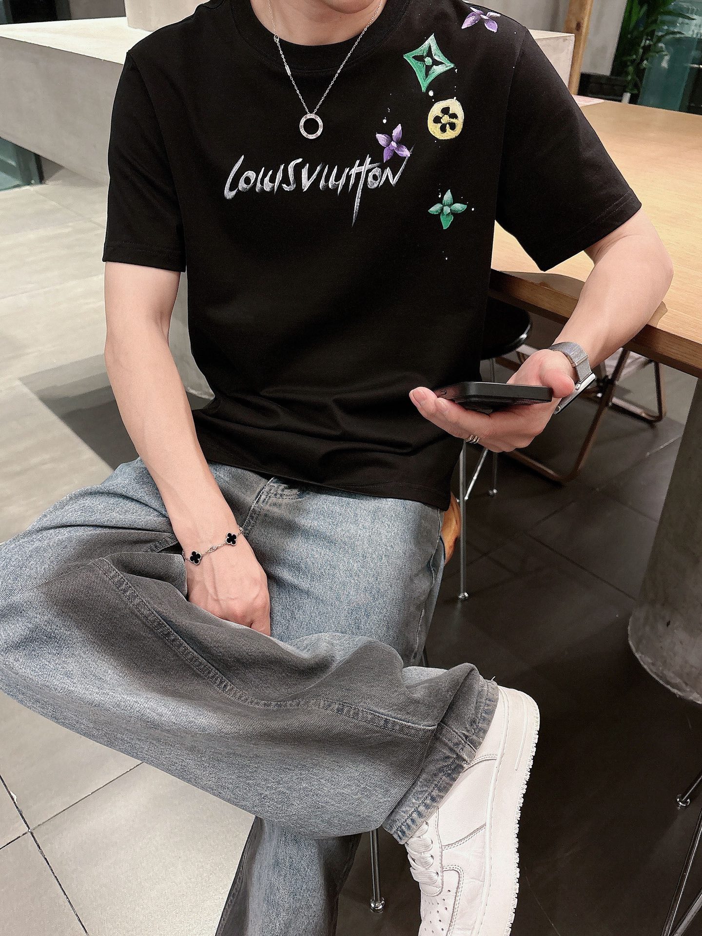 Louis Vuitton Male Basic Clothing Black S-m-l-xl