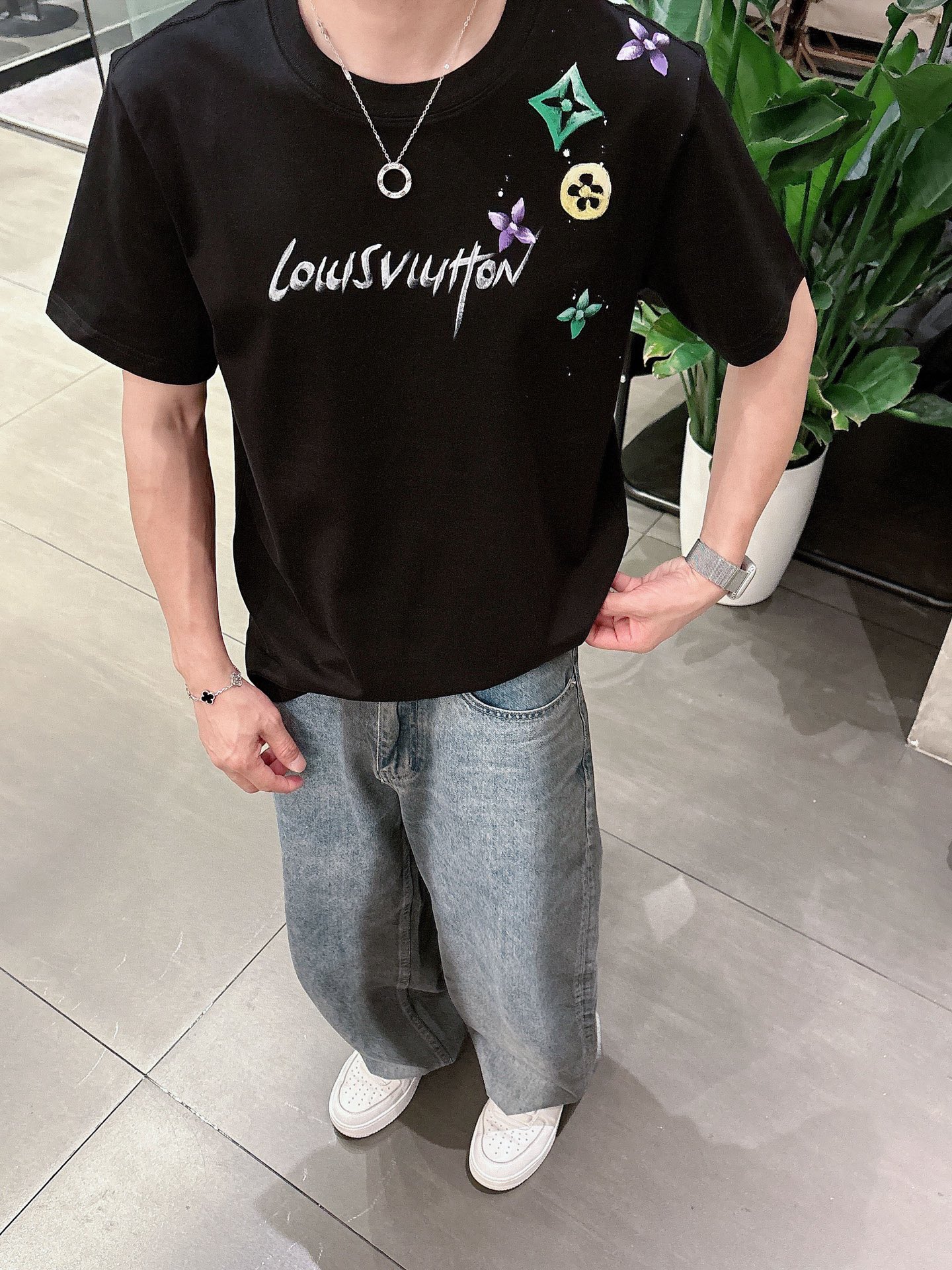 Louis Vuitton Male Basic Clothing Black S-m-l-xl