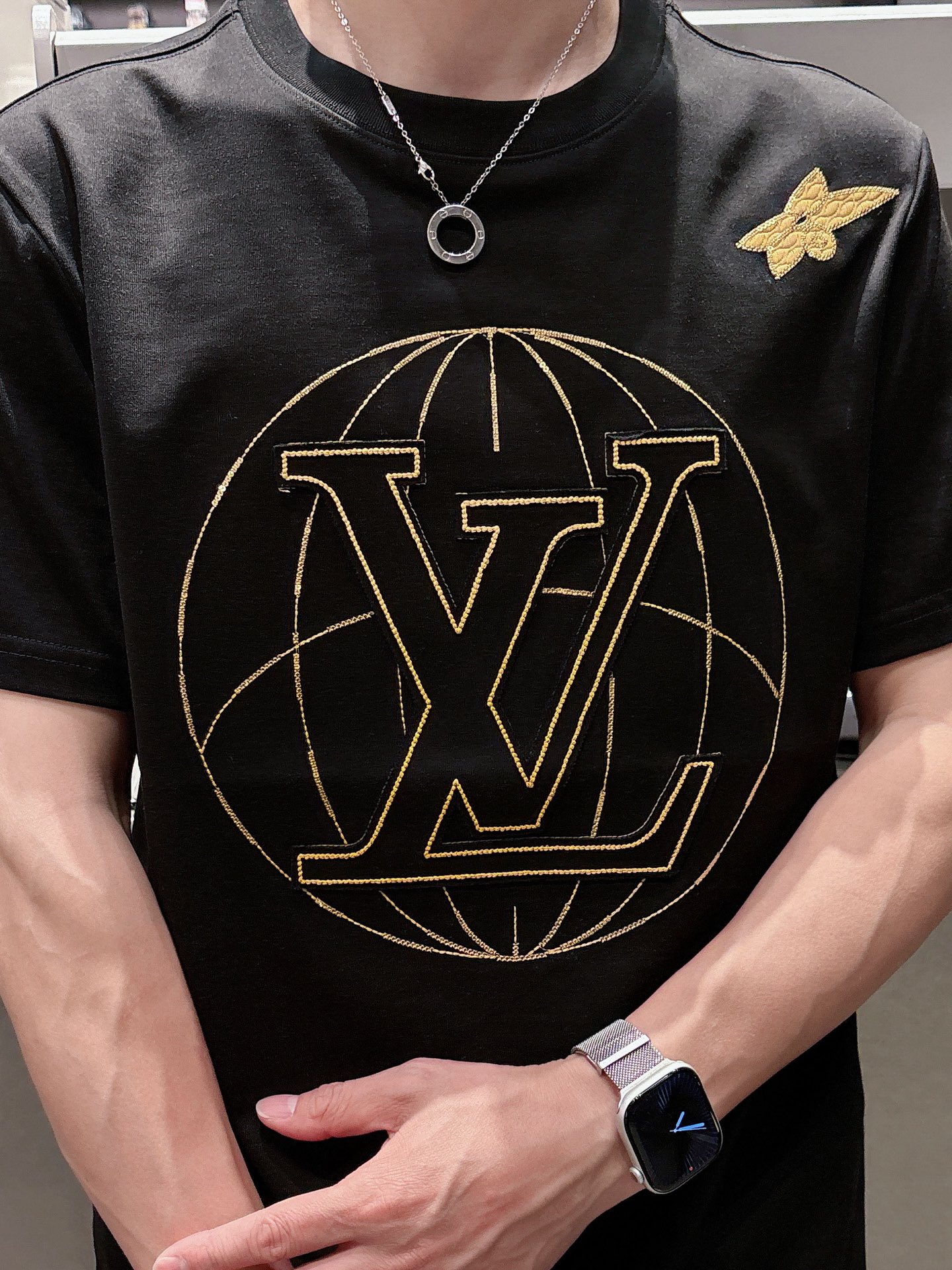 Louis Vuitton Male Basic Clothing Black S-m-l-xl