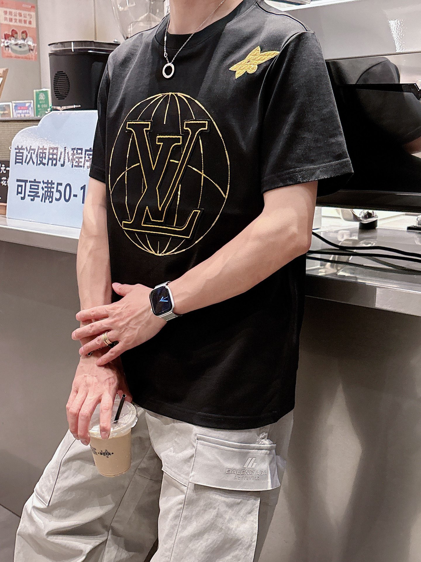 Louis Vuitton Male Basic Clothing Black S-m-l-xl