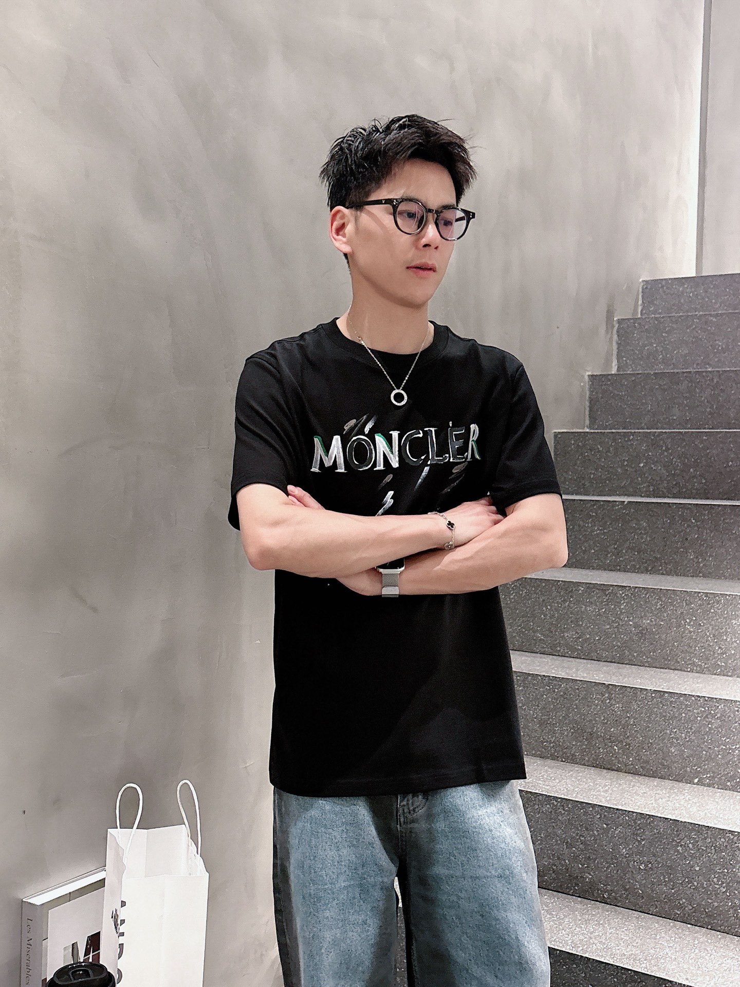 Moncler Male Basic Clothing Black S-m-l-xl