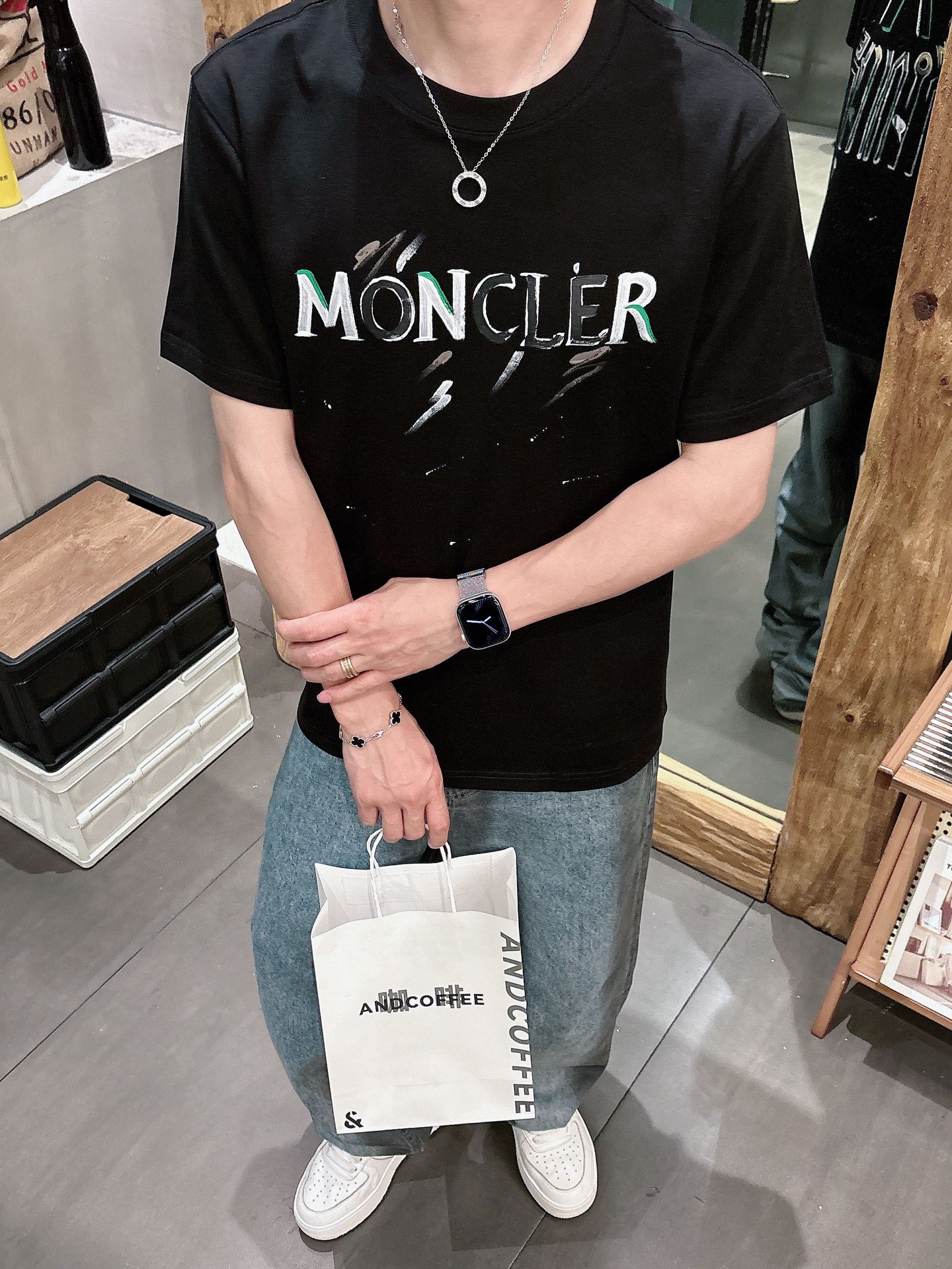 Moncler Male Basic Clothing Black S-m-l-xl