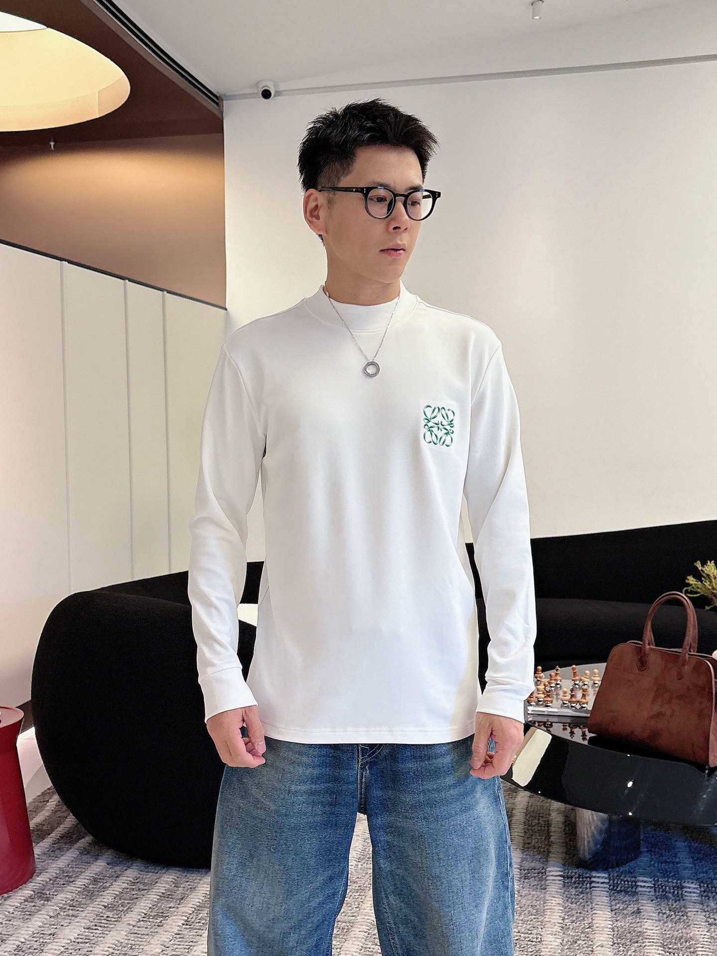 Loewe Male Basic Clothing Cotton Black Fleece Lined S-m-l-xl