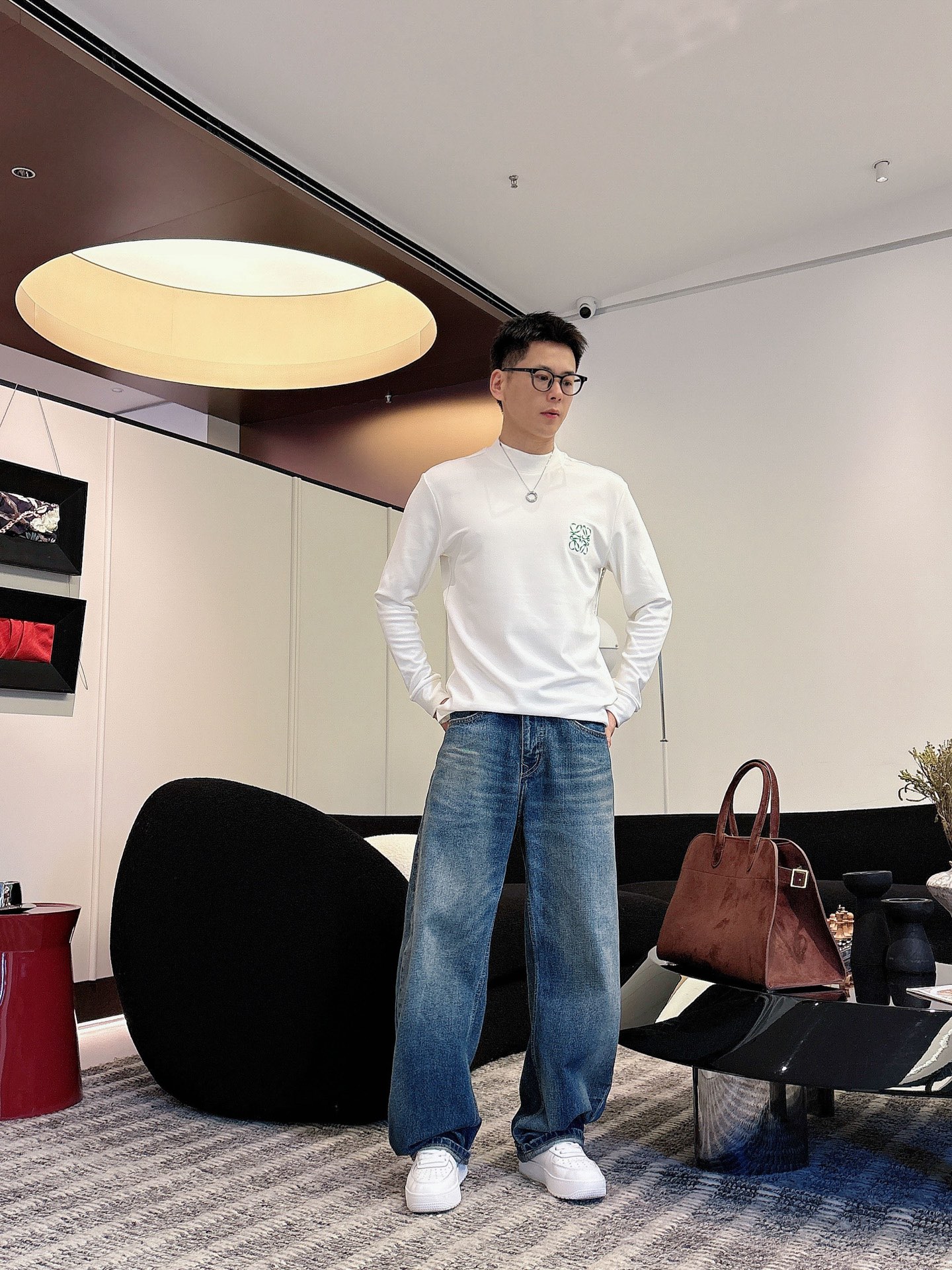 Loewe Male Basic Clothing Cotton Black Fleece Lined S-m-l-xl