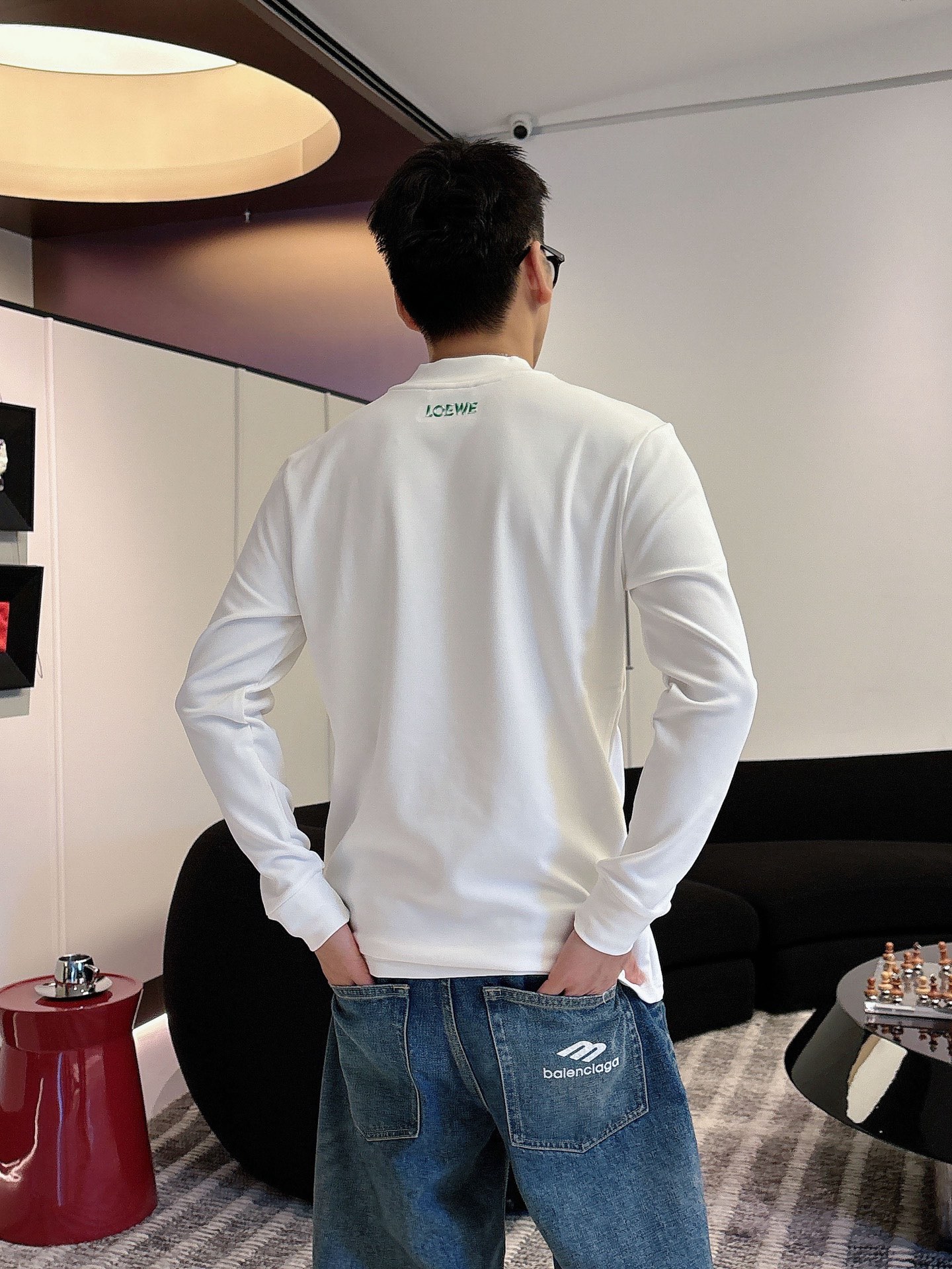 Loewe Male Basic Clothing Cotton Black Fleece Lined S-m-l-xl