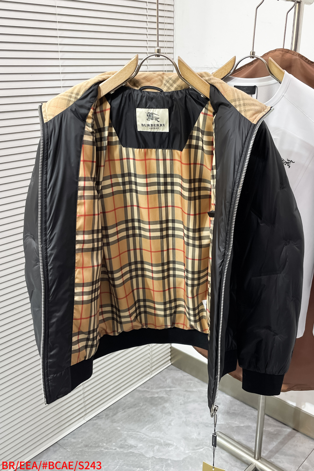 Burberry Down Jacket White Duck Down Black S-m-xxxl