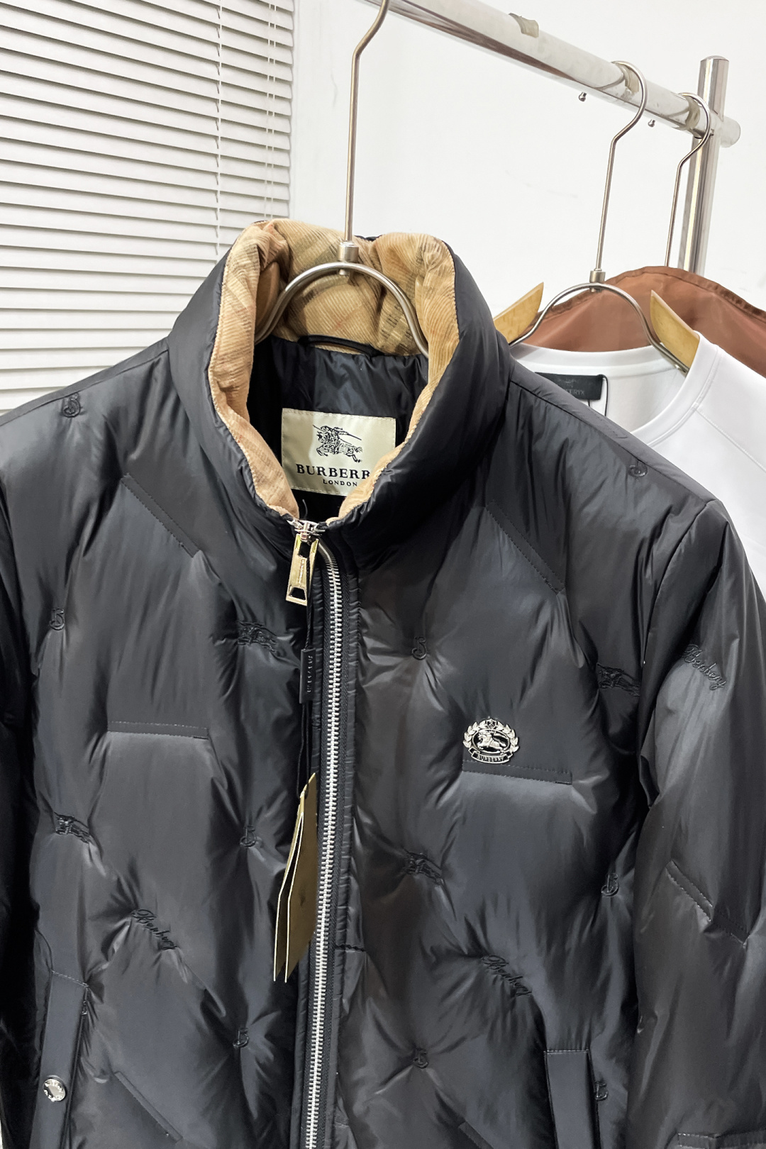 Burberry Down Jacket White Duck Down Black S-m-xxxl
