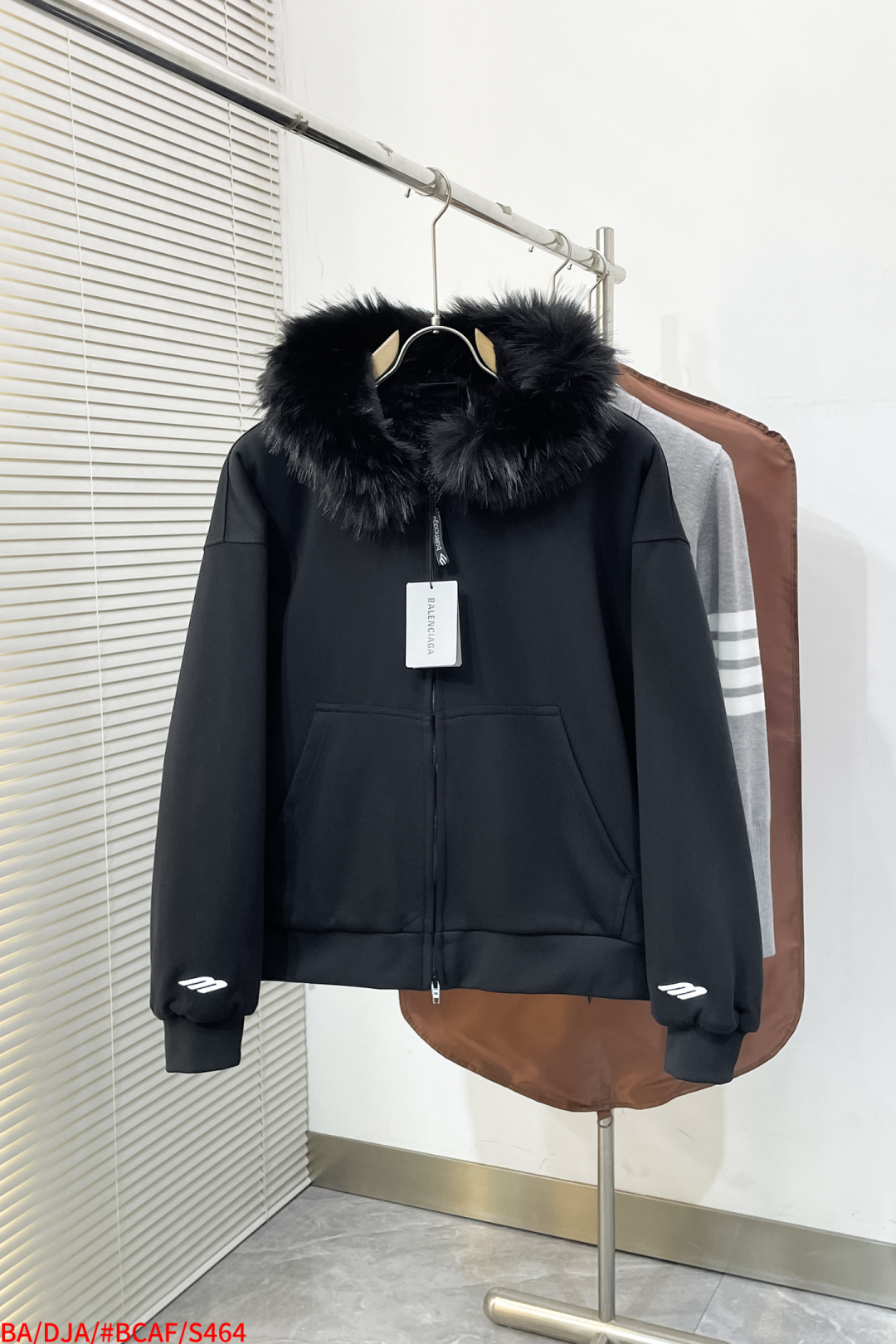 Balenciaga Hoodie Cotton Black Hooded S-l-xl