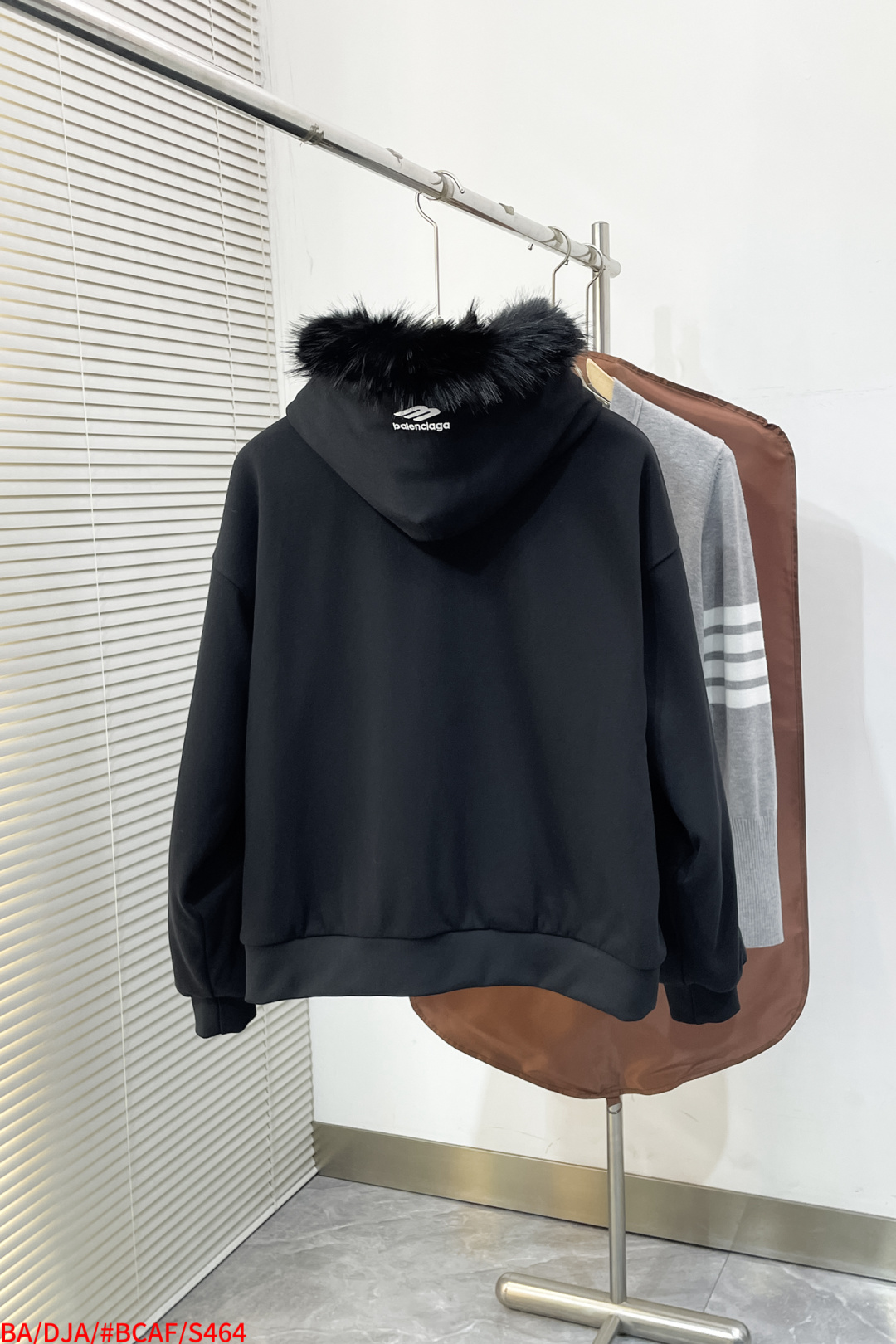 Balenciaga Hoodie Cotton Black Hooded S-l-xl