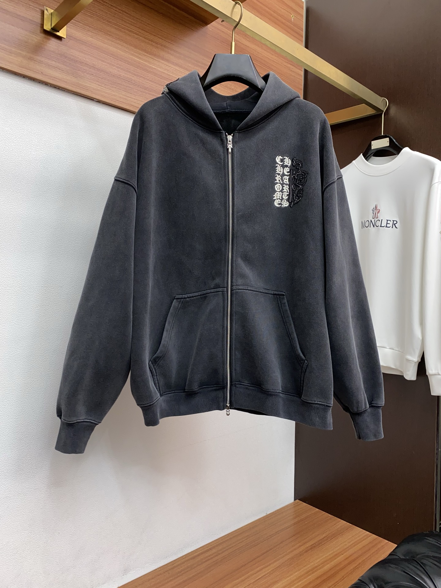 Chrome Hearts Hoodie Black Fleece Lined S-xl