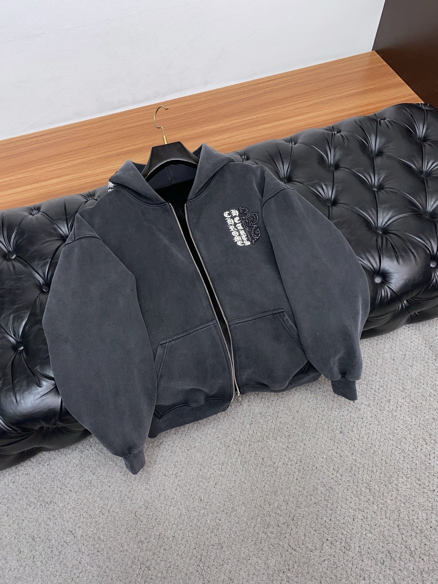 Chrome Hearts Hoodie Black Fleece Lined S-xl