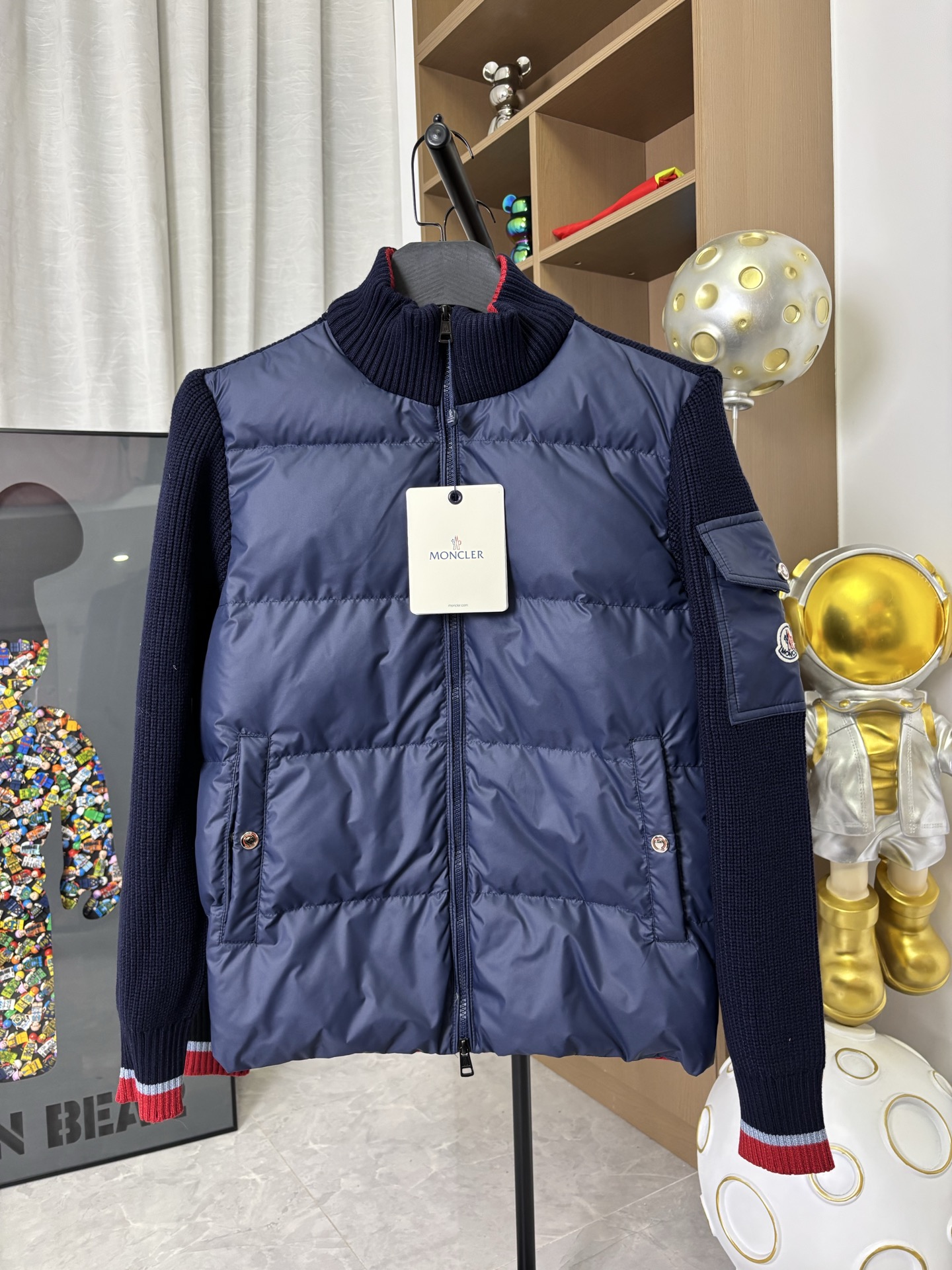 Moncler Down Jacket Knitted Black M-l-xl