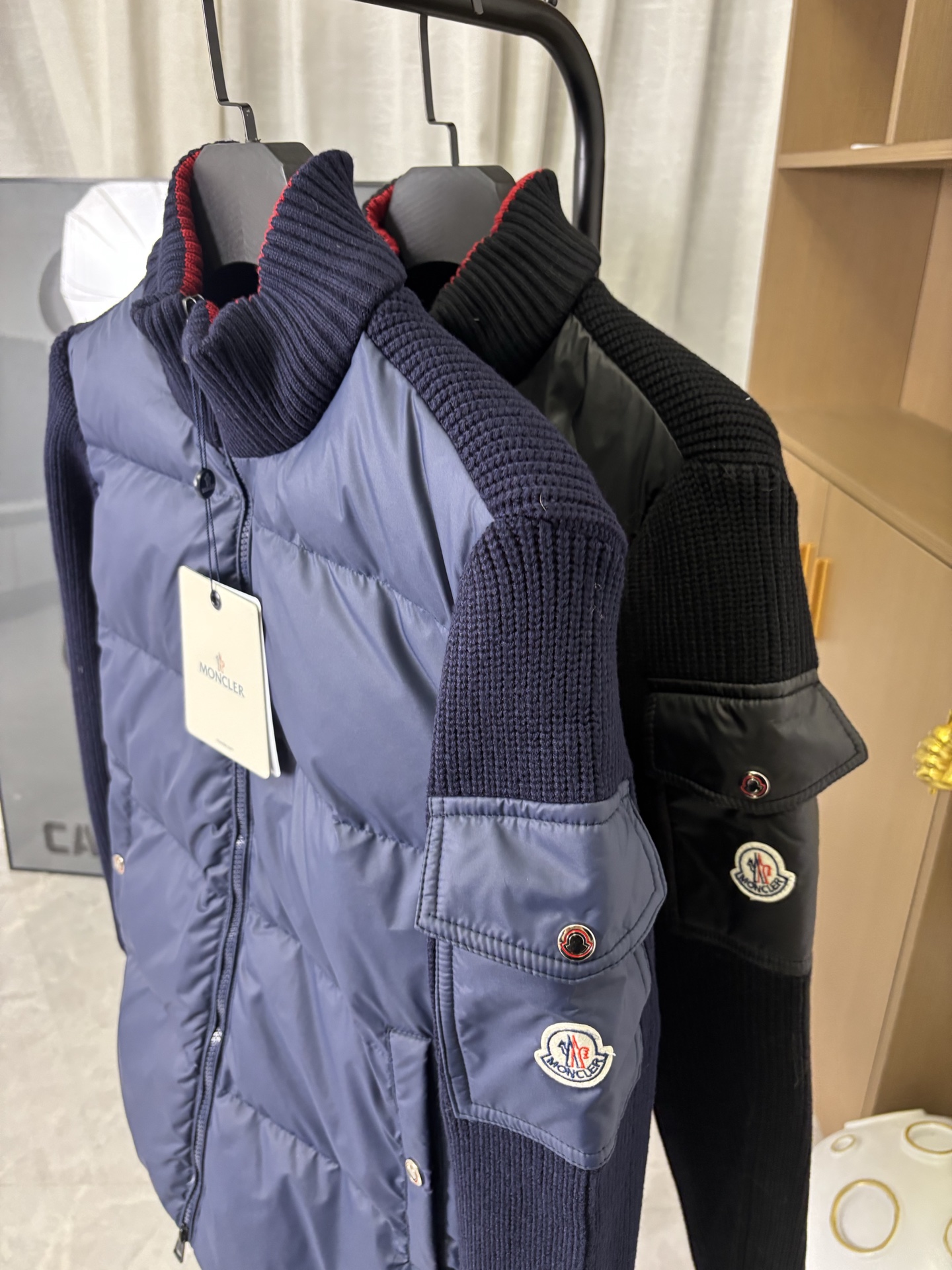 Moncler Down Jacket Knitted Black M-l-xl