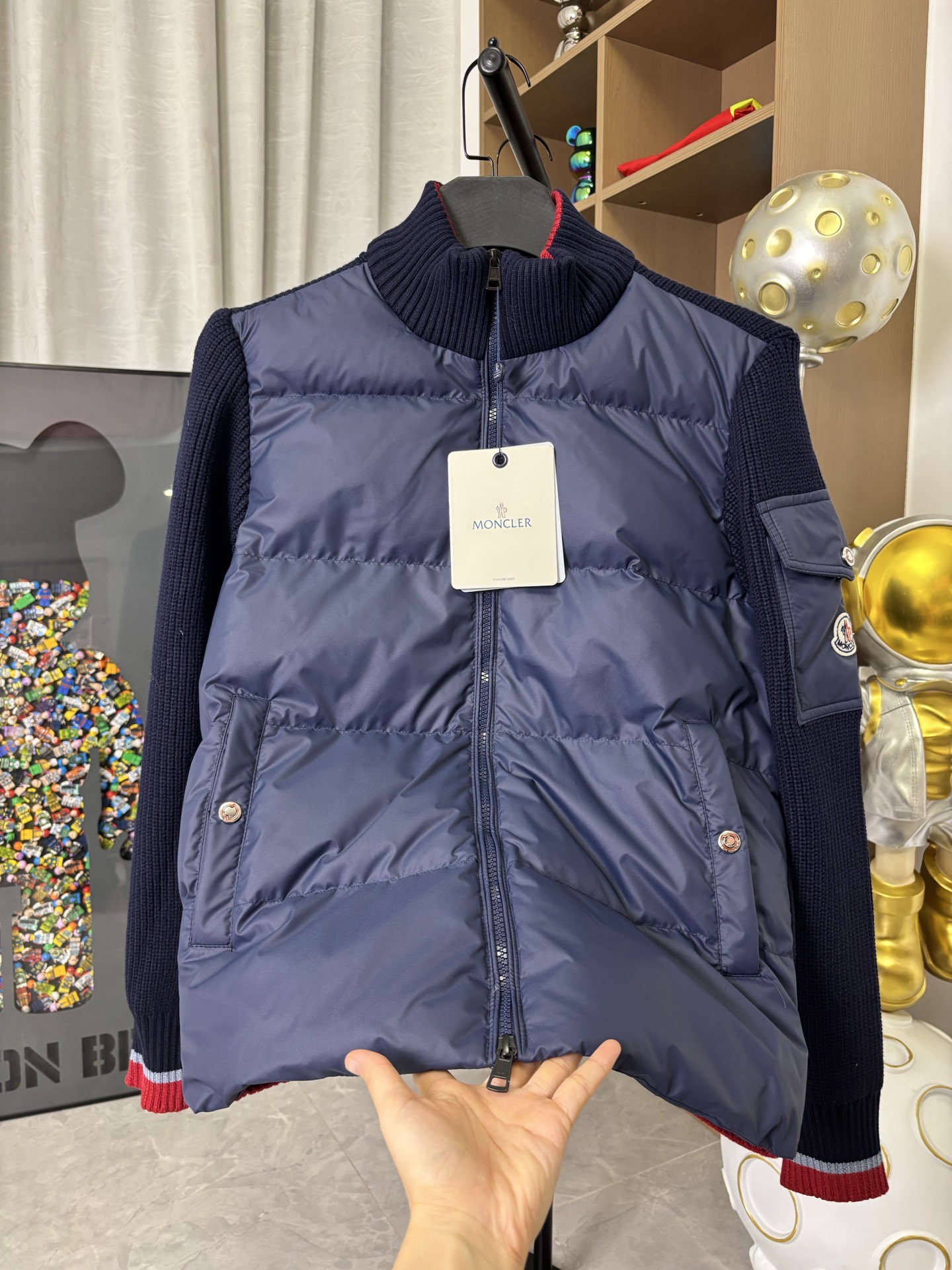 Moncler Down Jacket Knitted Black M-l-xl