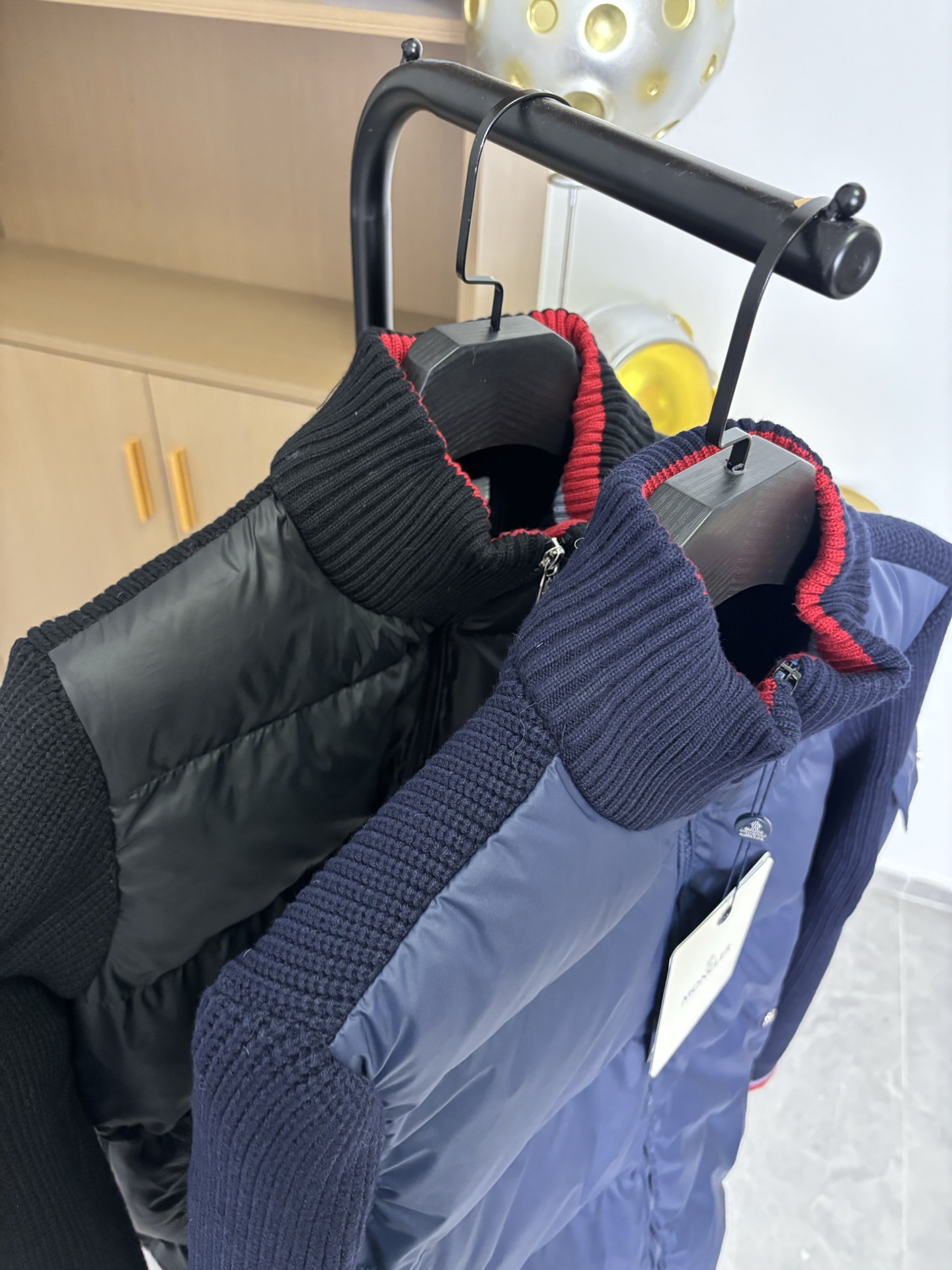 Moncler Down Jacket Knitted Black M-l-xl