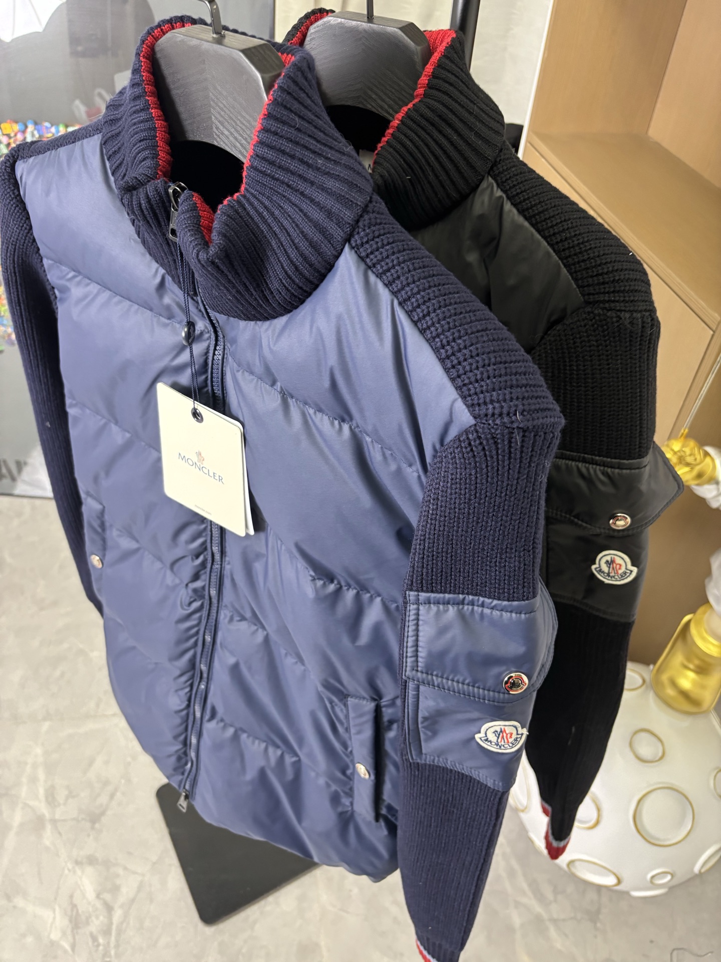 Moncler Down Jacket Knitted Black M-l-xl