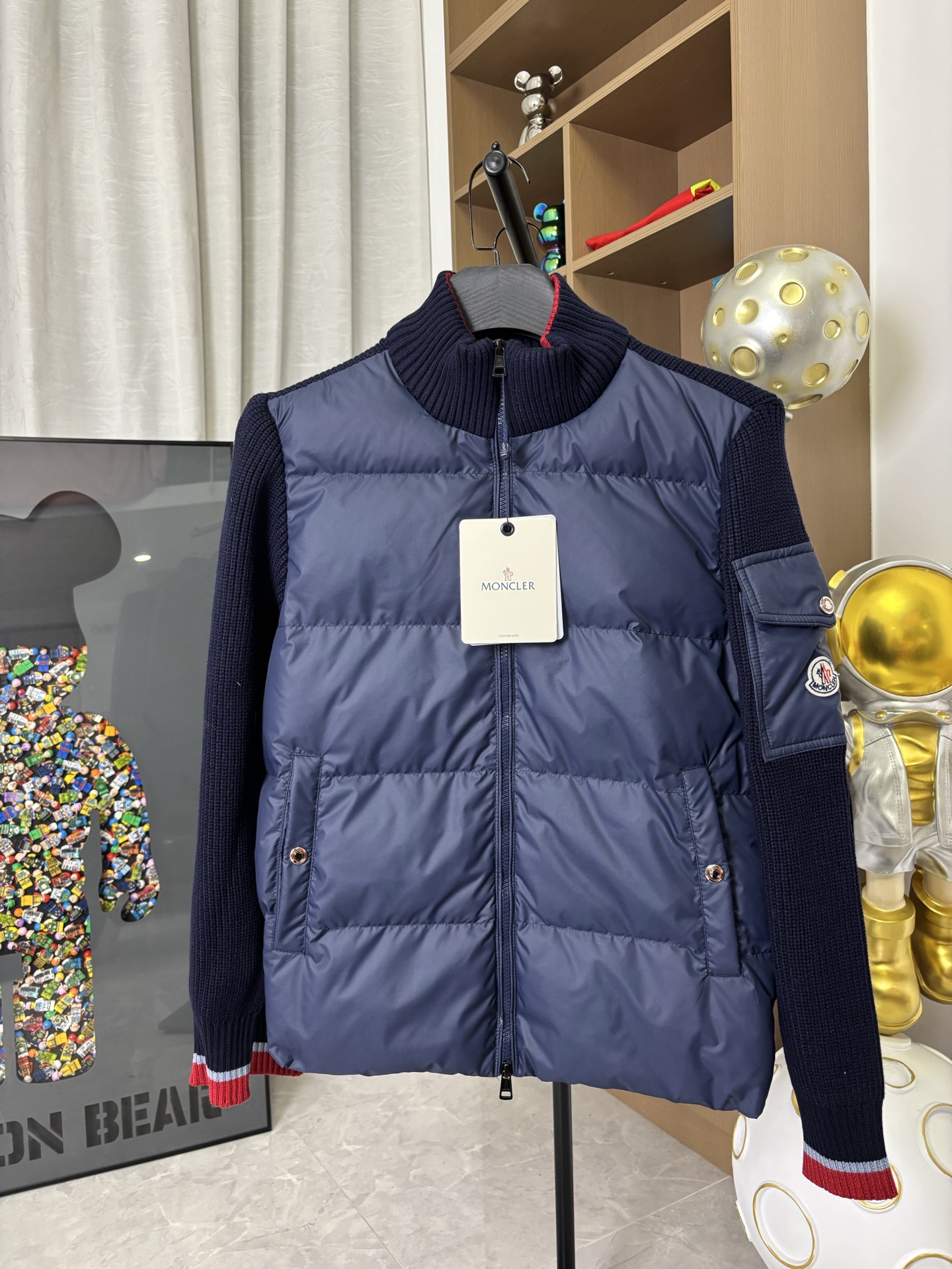 Moncler Down Jacket Knitted Black M-l-xl