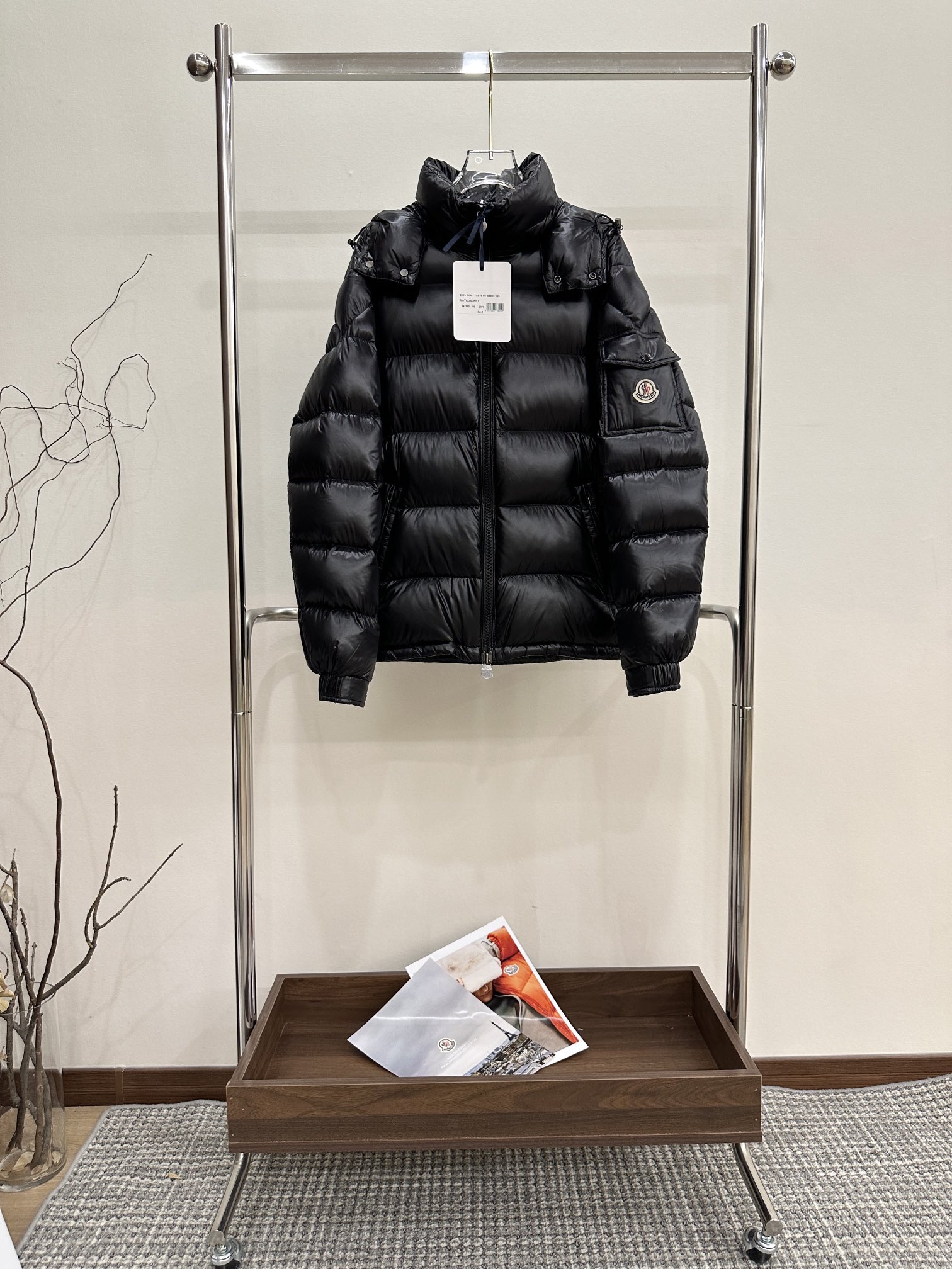 Moncler Down Jacket White Duck Down Black M-l