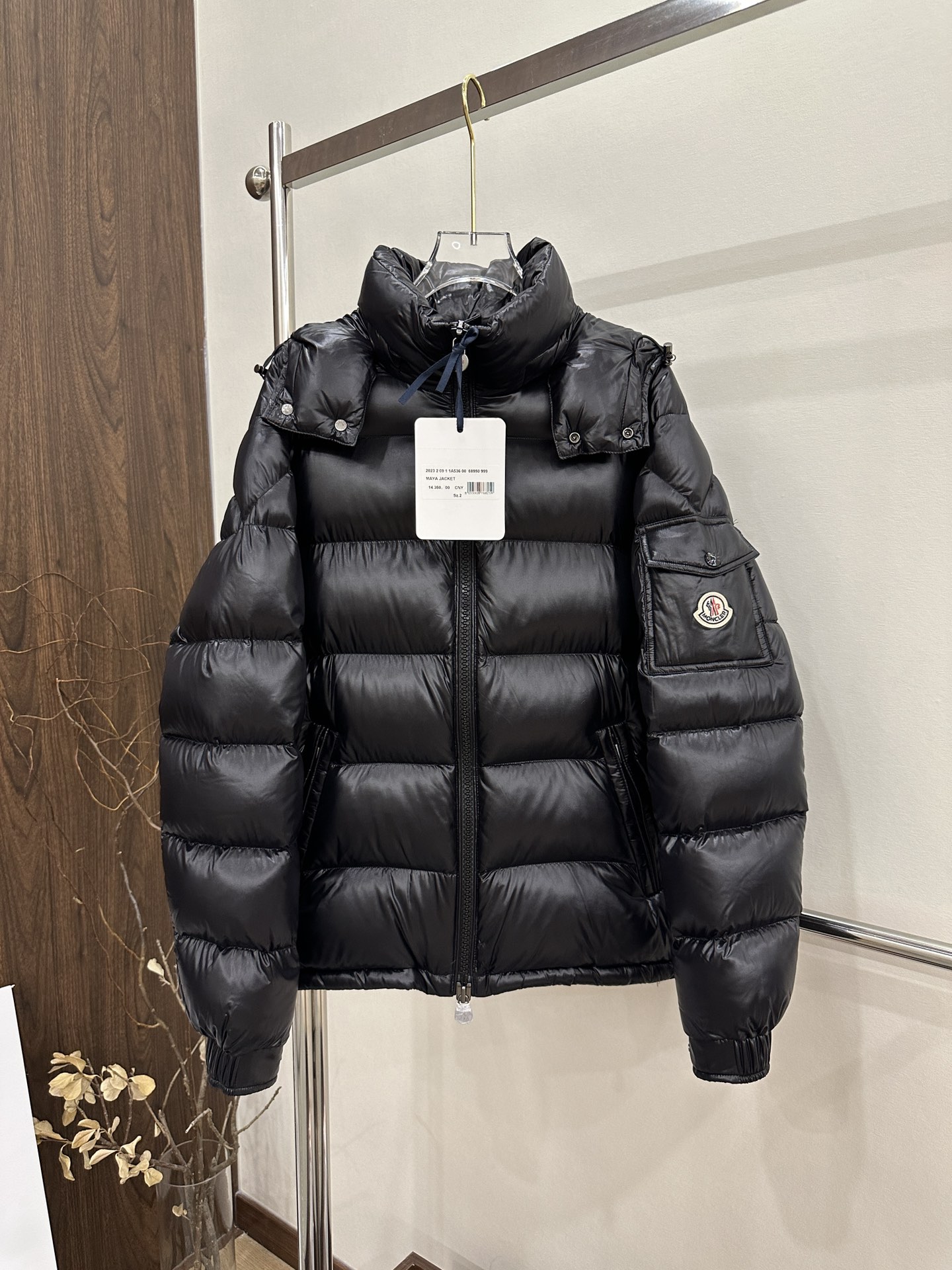 Moncler Down Jacket White Duck Down Black M-l