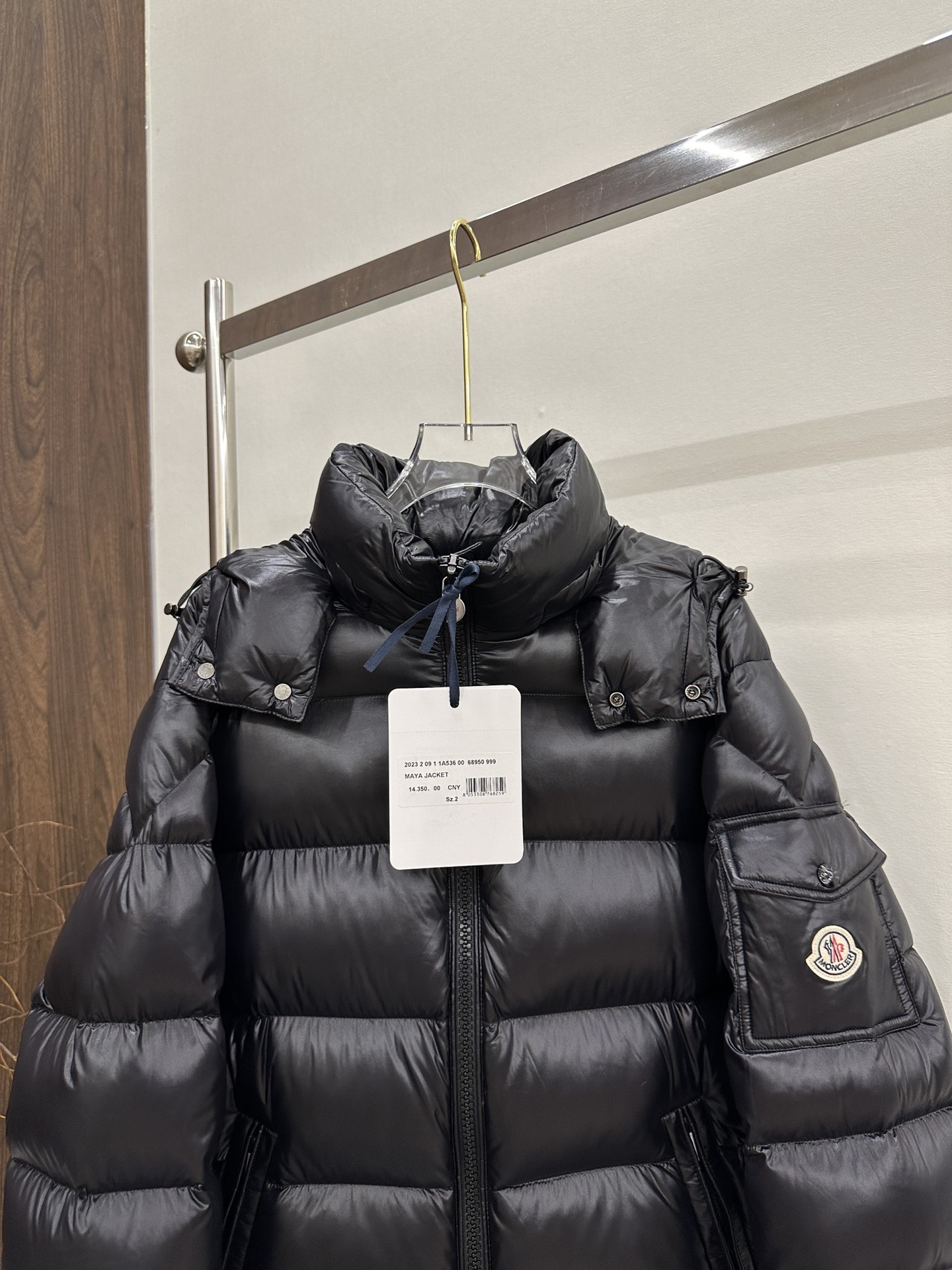 Moncler Down Jacket White Duck Down Black M-l