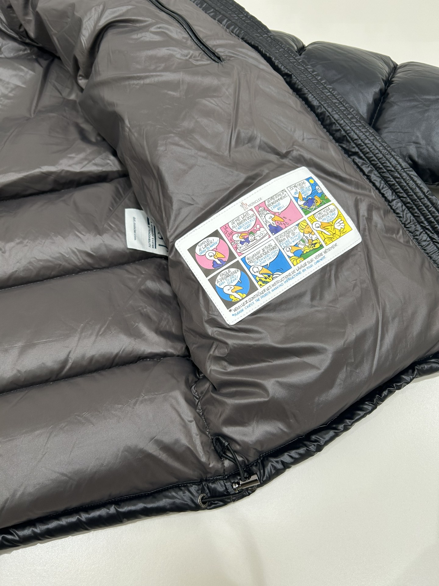 Moncler Down Jacket White Duck Down Gray Hooded M-l