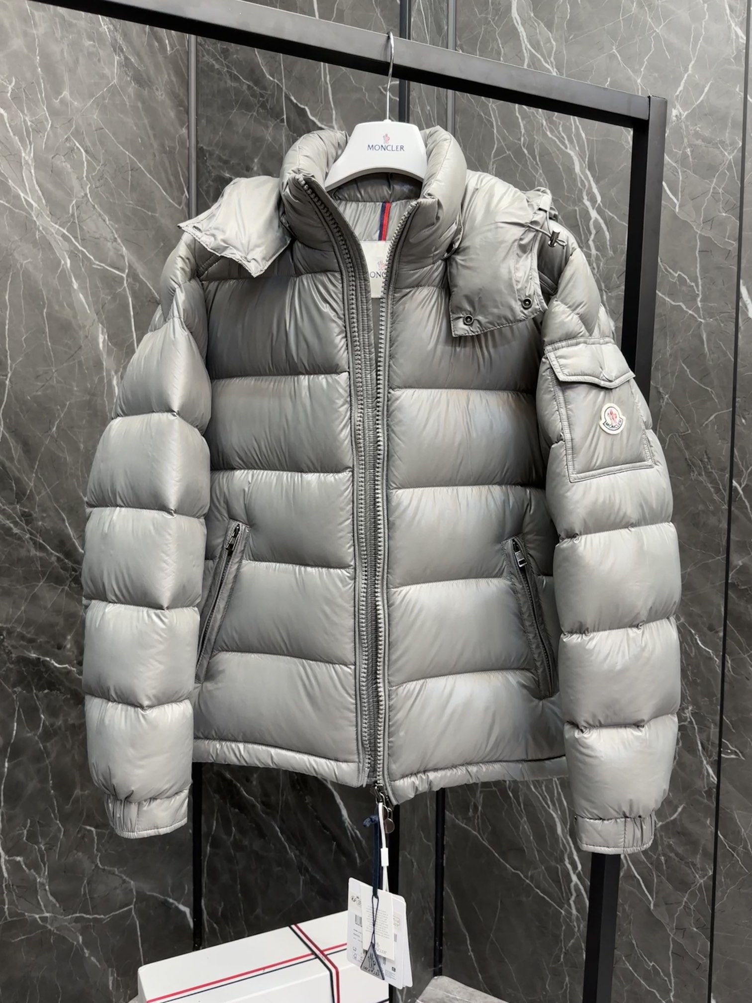 Moncler Male Down Jacket Goose Down Gray Couple Style S-m-l