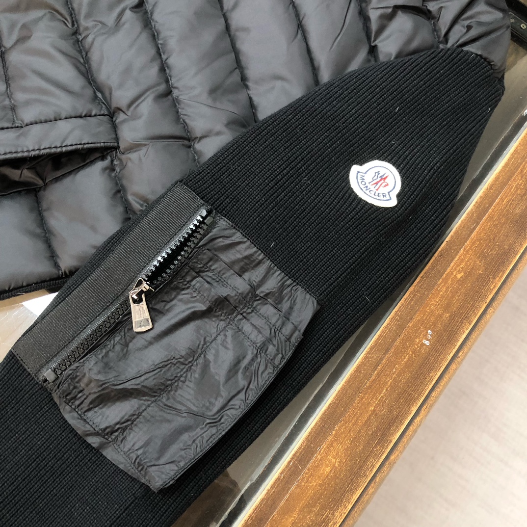 Moncler Male Jacket Wool Black Hooded M-l-xl