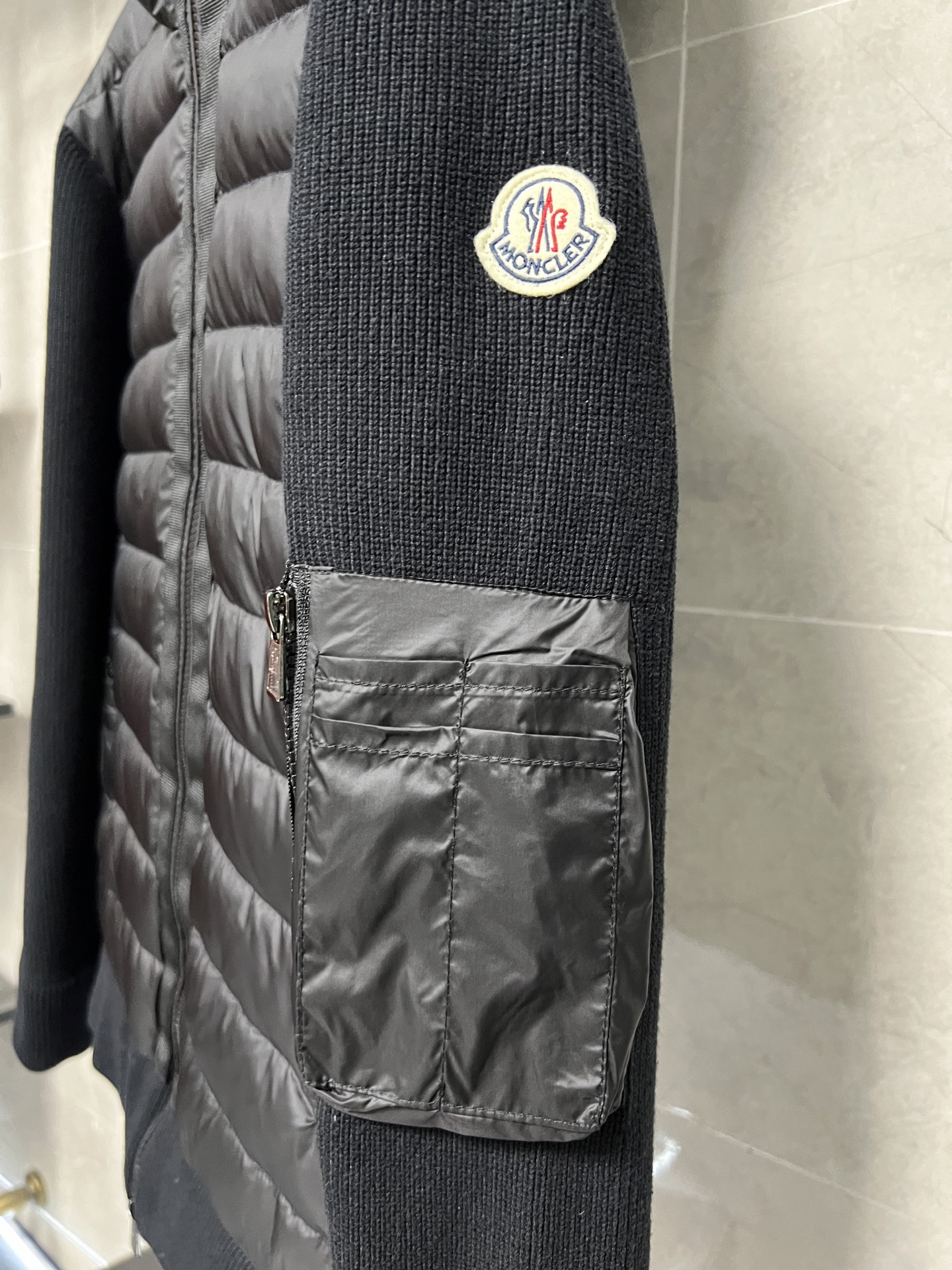 Moncler Down Jacket Knitted Black Hooded M-l-xl